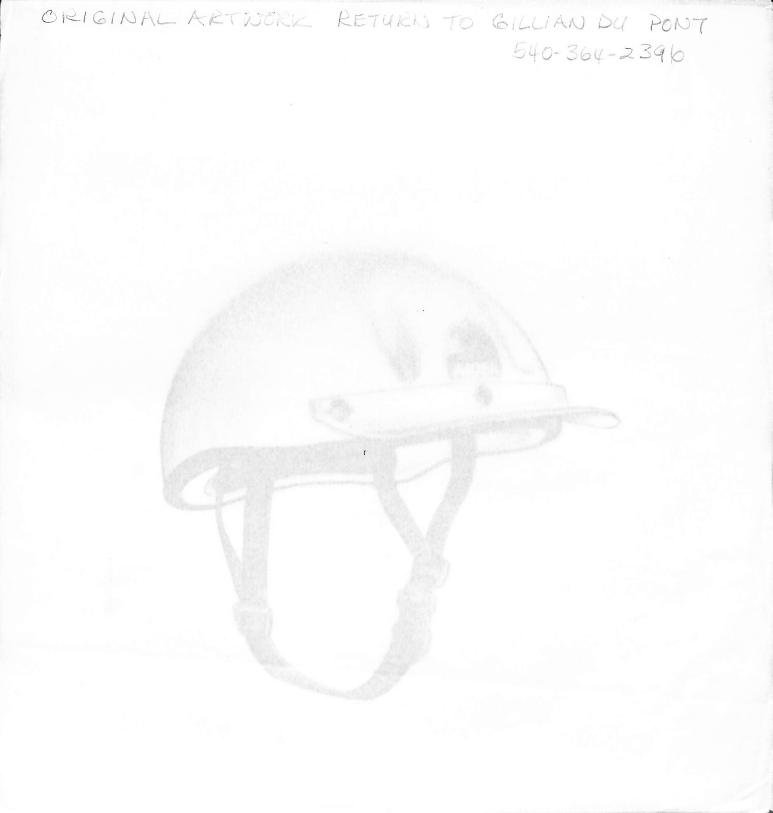 Rider's Helmut Graphite Drawing