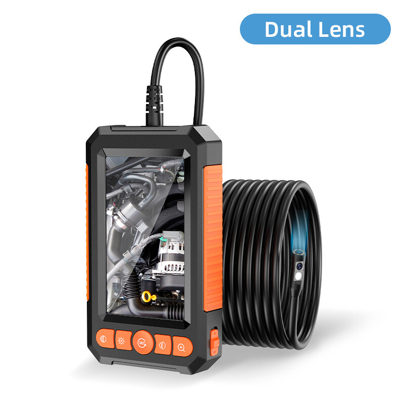 1080P Endoscope Camera with Lights Dual Lens Borescope 32.8FT Cable 4.3" Screen