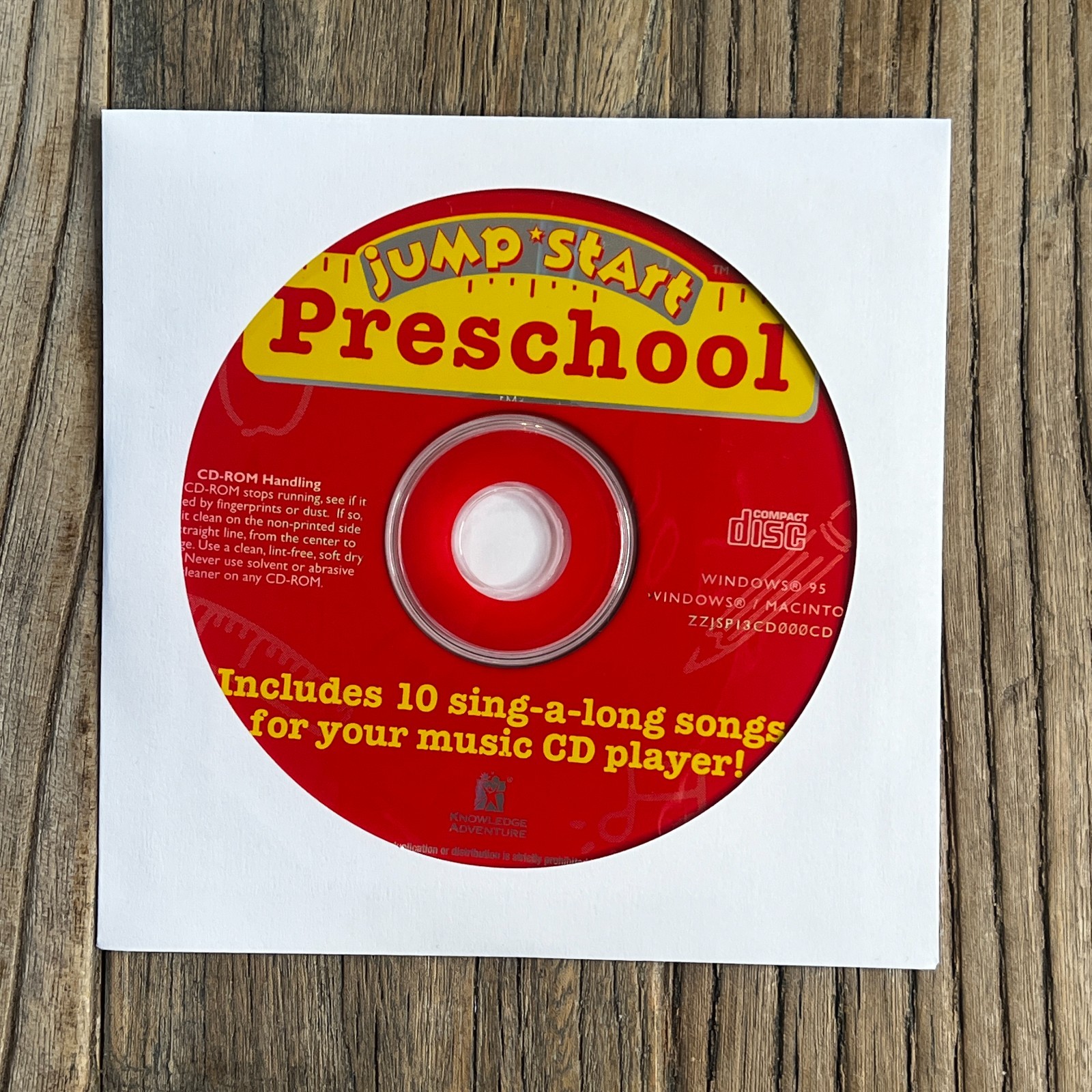 JumpStart Preschool CD-ROM 1996 Knowledge Adventure Windows 95 Mac Disc Only