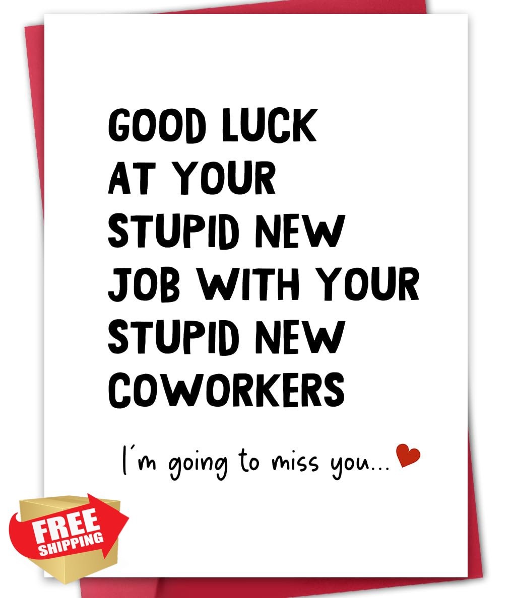 Bestmelo Funny New Job Card Good Luck Coworker Farewell Gift