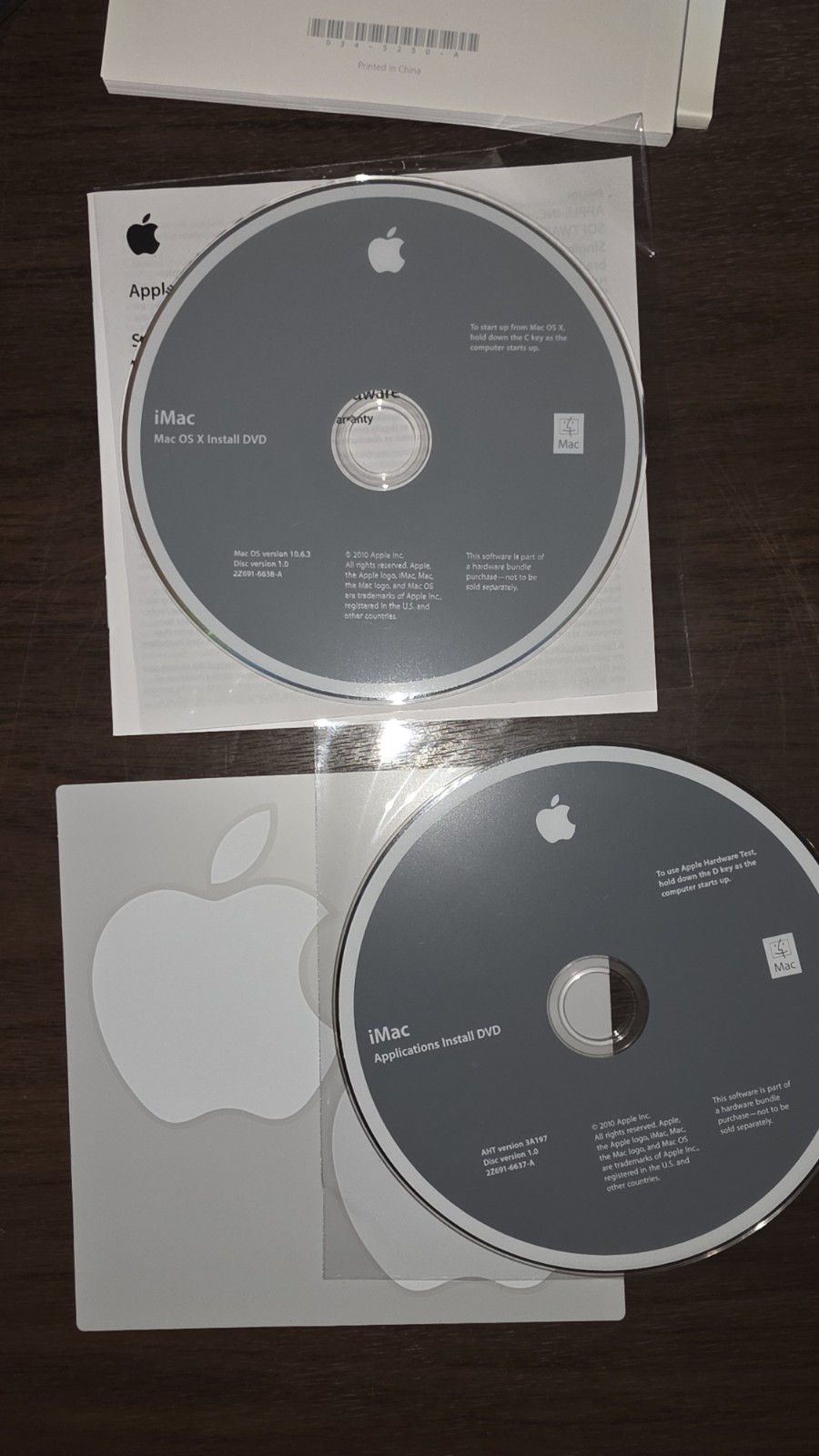 Apple iMac Mac OS X 10.6.3 Install DVD & Application AHT Install DVD Bundle 2010