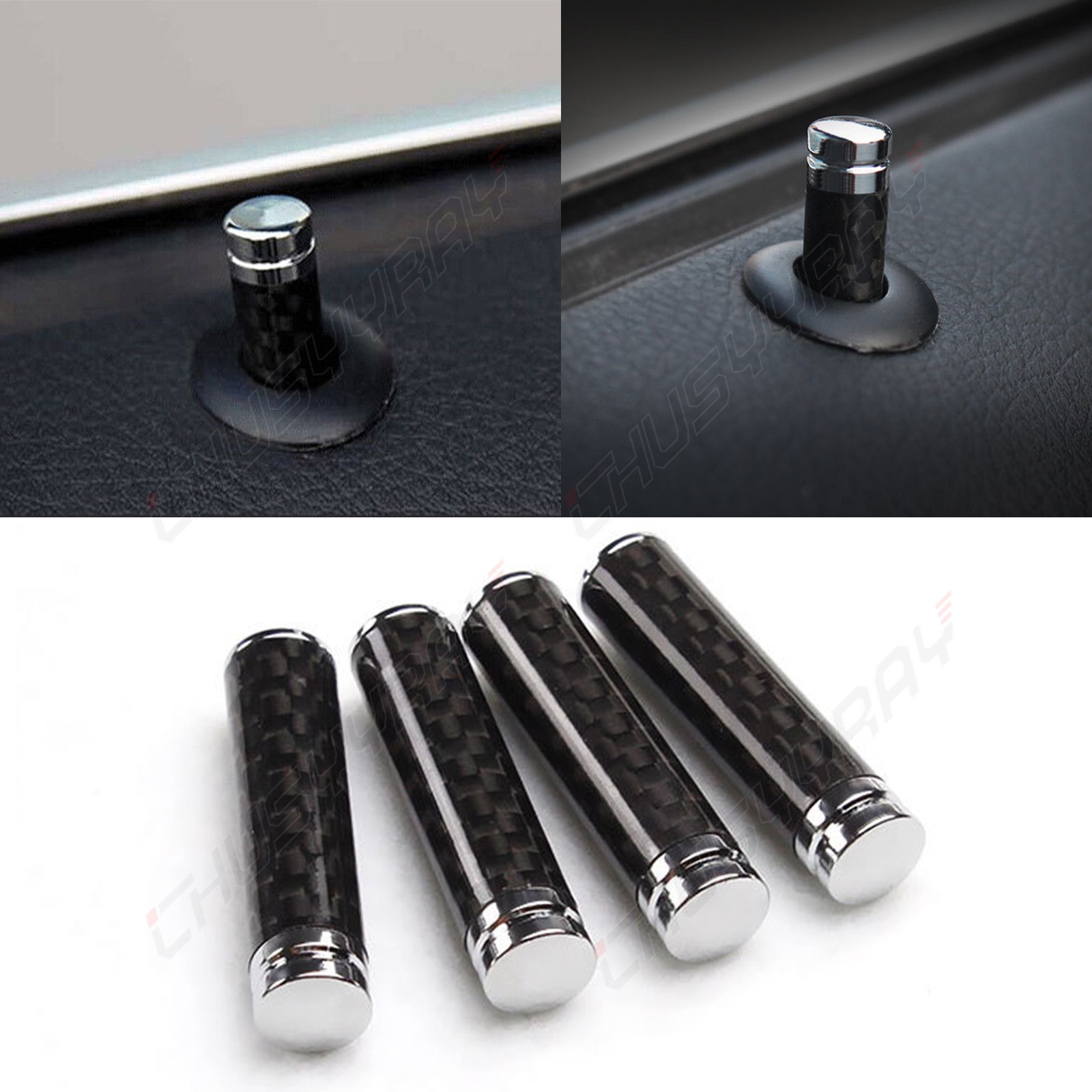 4 door lock knob pins, car interior cover pull rod