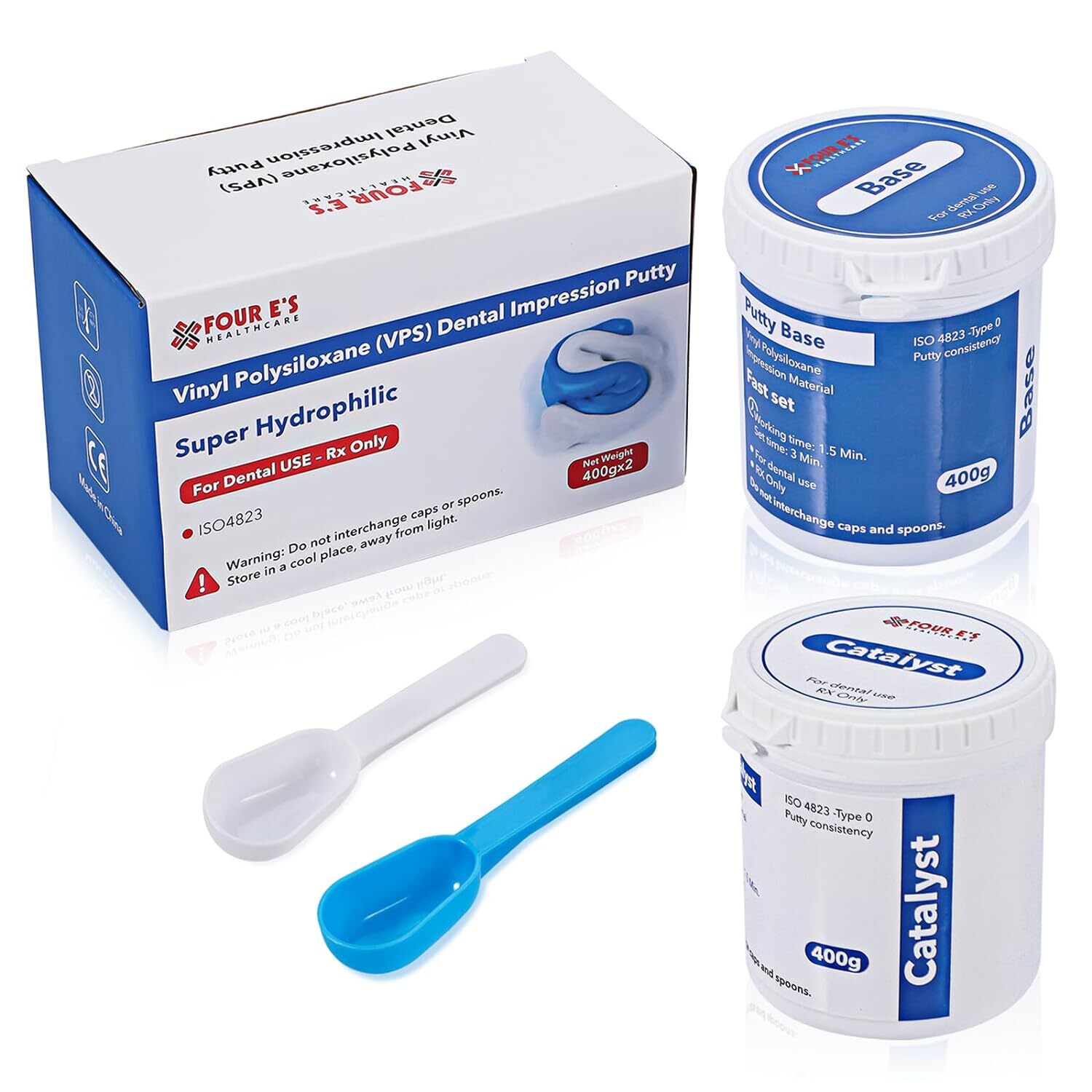 Dental Putty Fast / Regular Set Hydrophilic VPS Impression Material Mint 2x 400g