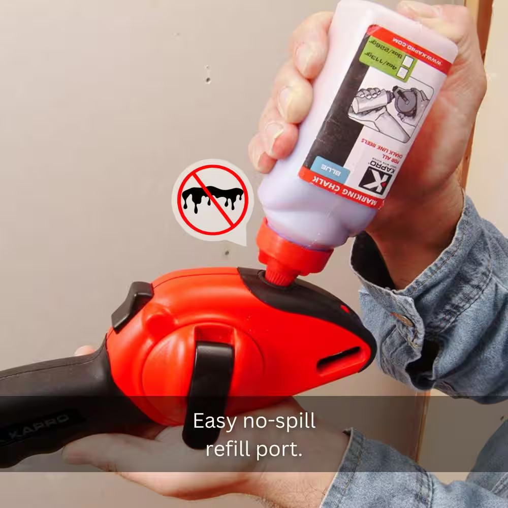 Sure Grip Chalk Line with Retractable Line Level