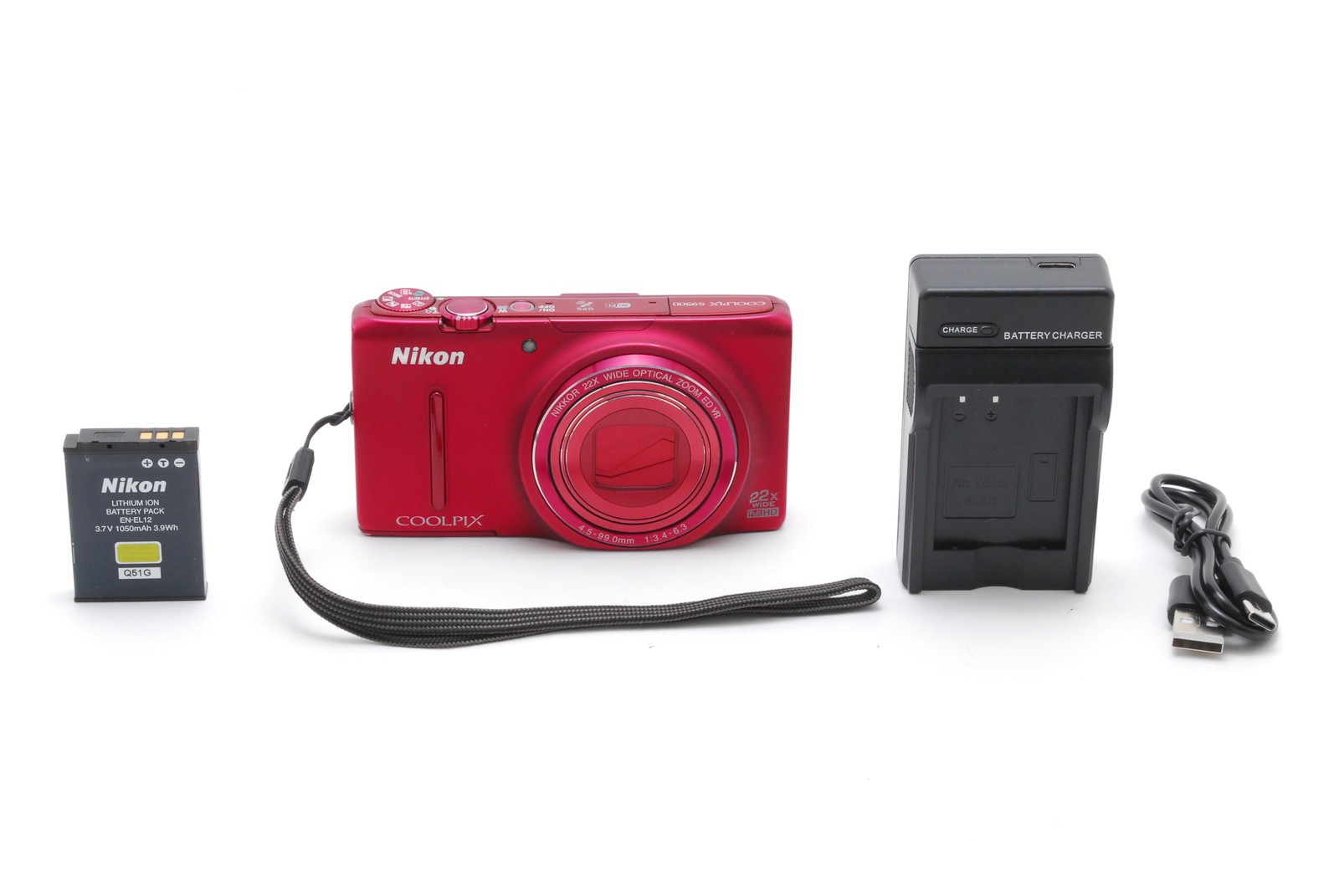 [MINT] Nikon Coolpix S9500 Red 18.1MP 22x Compact Digital Camera from Japan