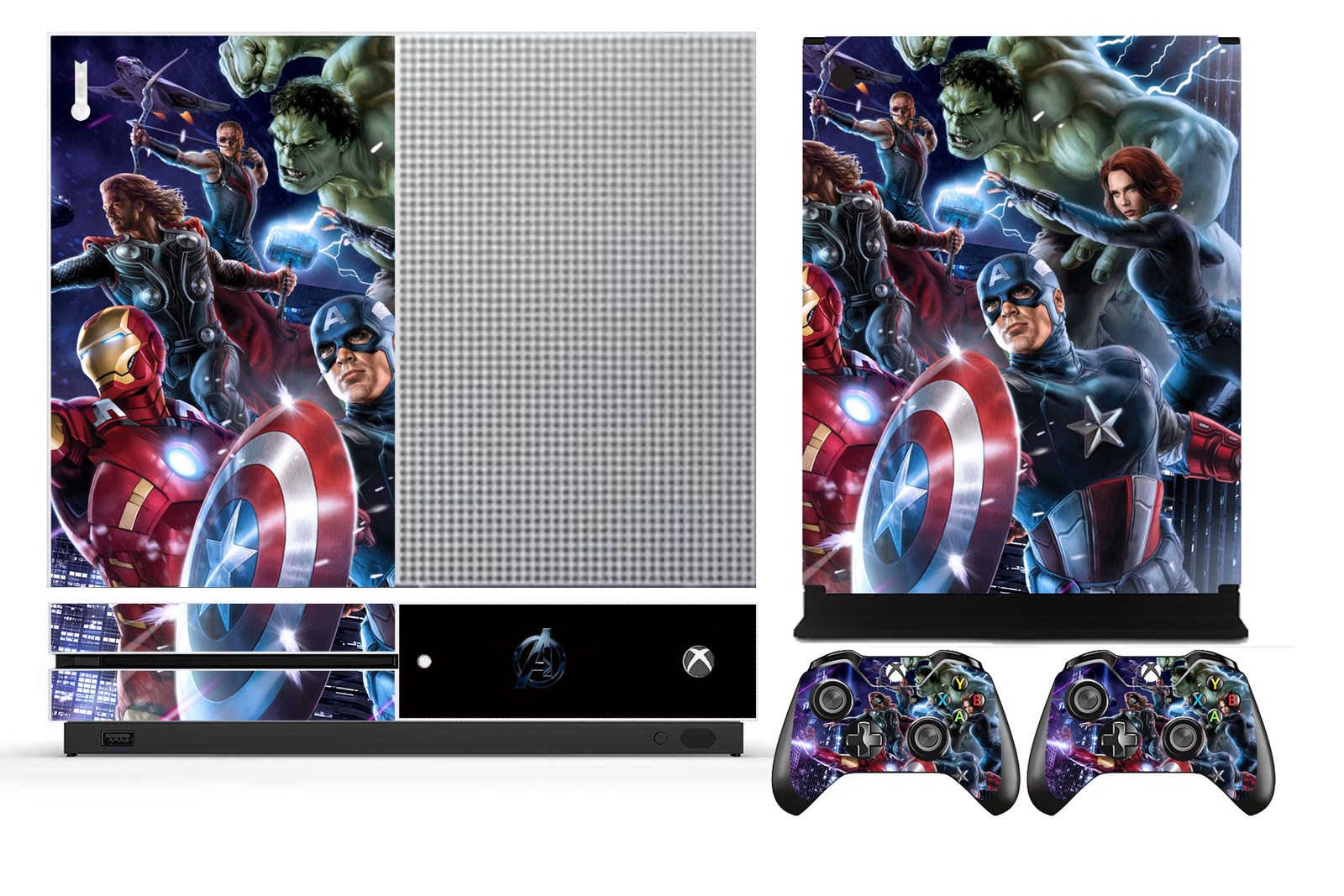 260 Vinyl Cover Skin Sticker for Xbox One S (Slim) & 2 controller skins