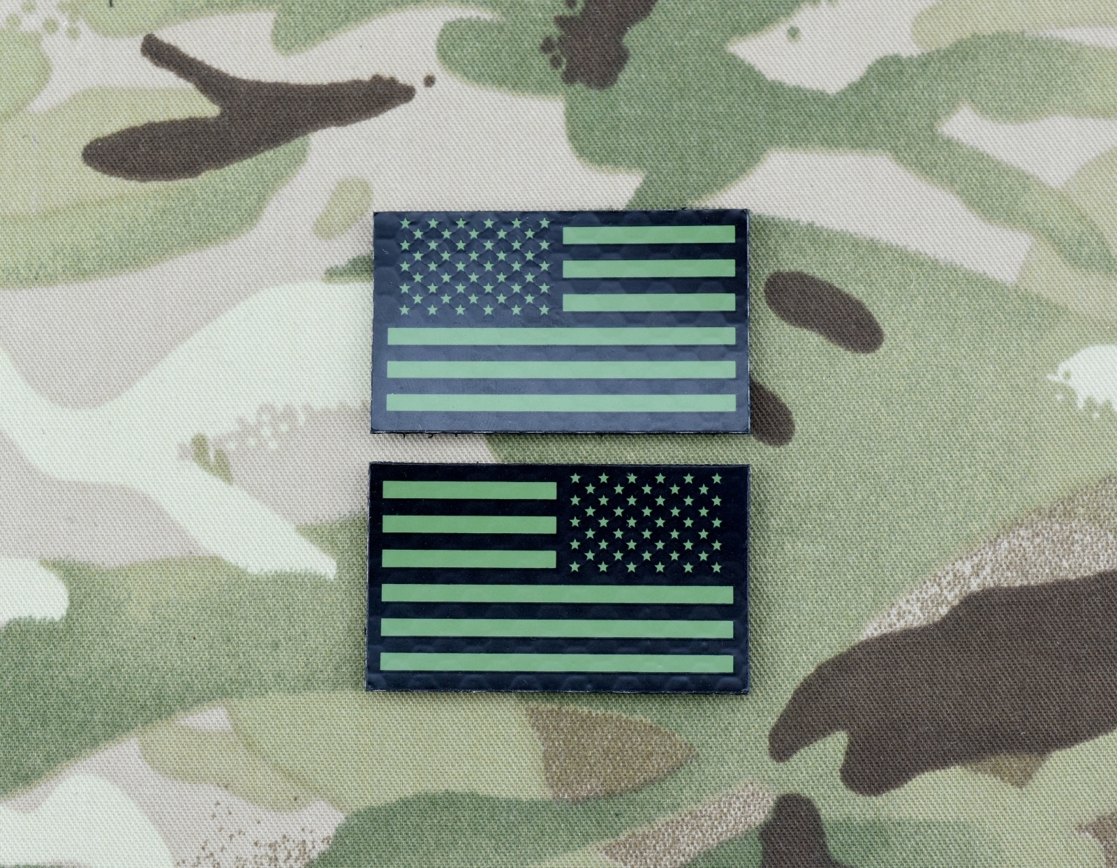 2" x 1.2" Mini Small US IR Flag Patch Set Green & Black NSWDG NSW ODA Infrared