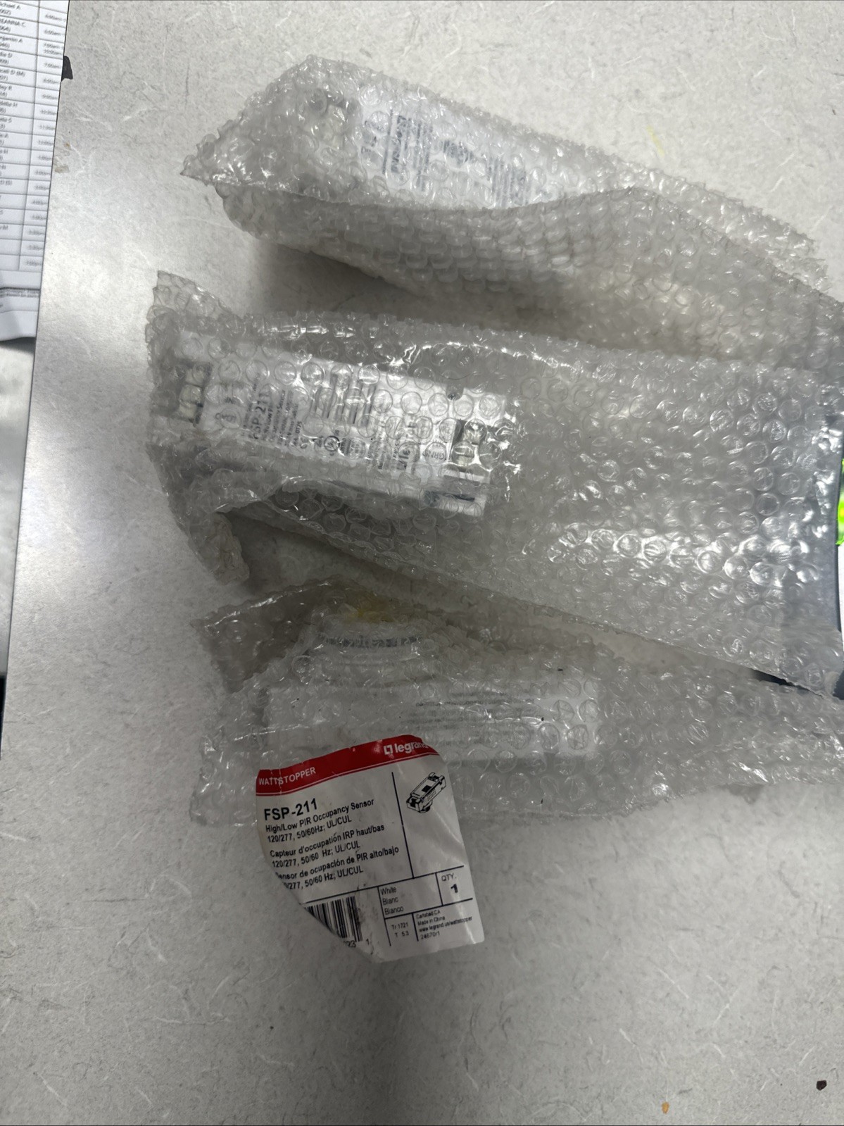 Lot Of 3 *NEW* Wattstopper Legrand FSP-211, 120/277 50/60Hz UL/CUL