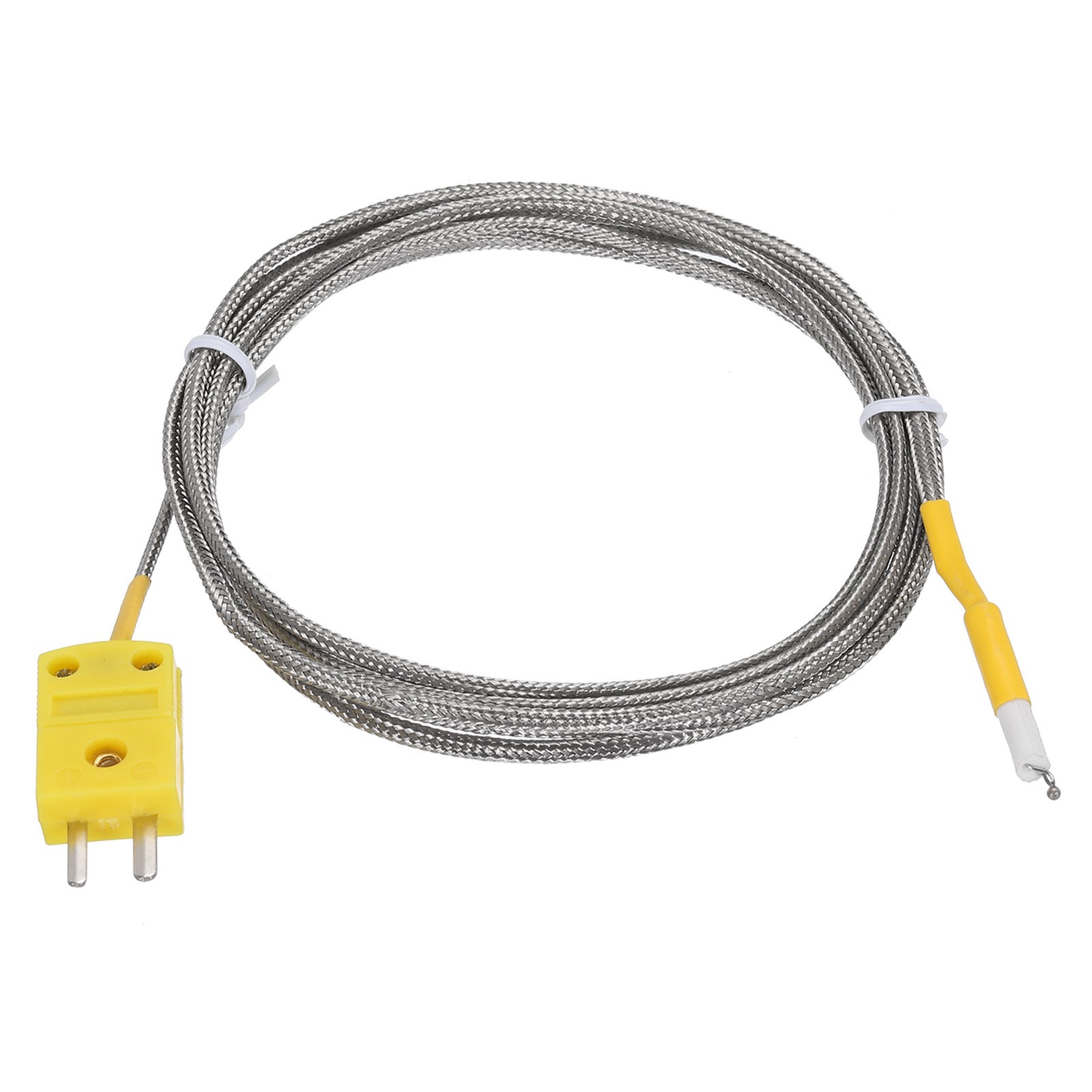 K Type Thermocouple Mini Connector Metal Shielded Wire 6.6ft -50 to 800°C