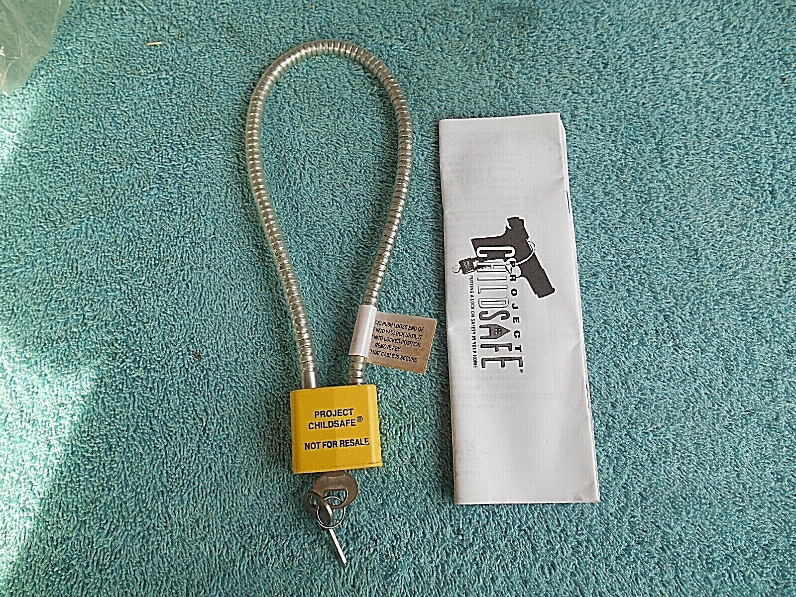 Project Child Safe Cable Gun Lock with 2 Keys New in Original Package