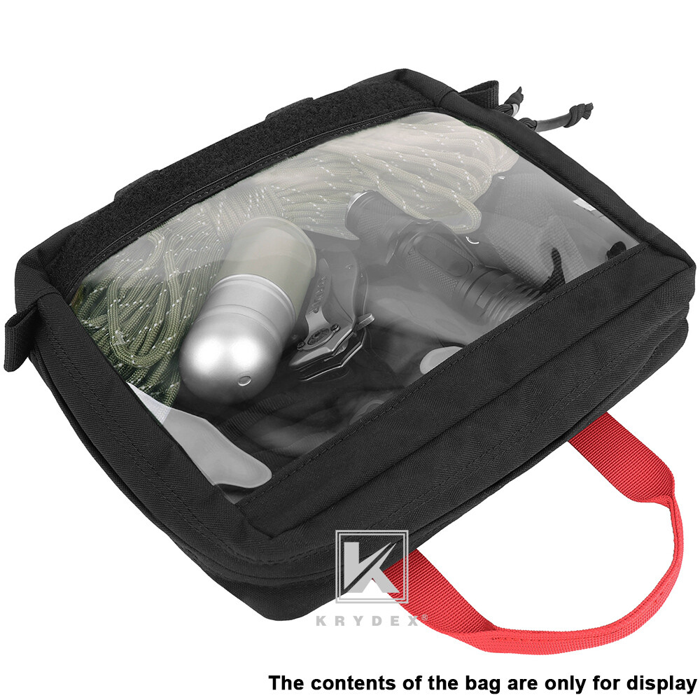 KRYDEX Clear Top Insert Pouch Medical Bag Organizer Hook & Loop for D3 Backpack