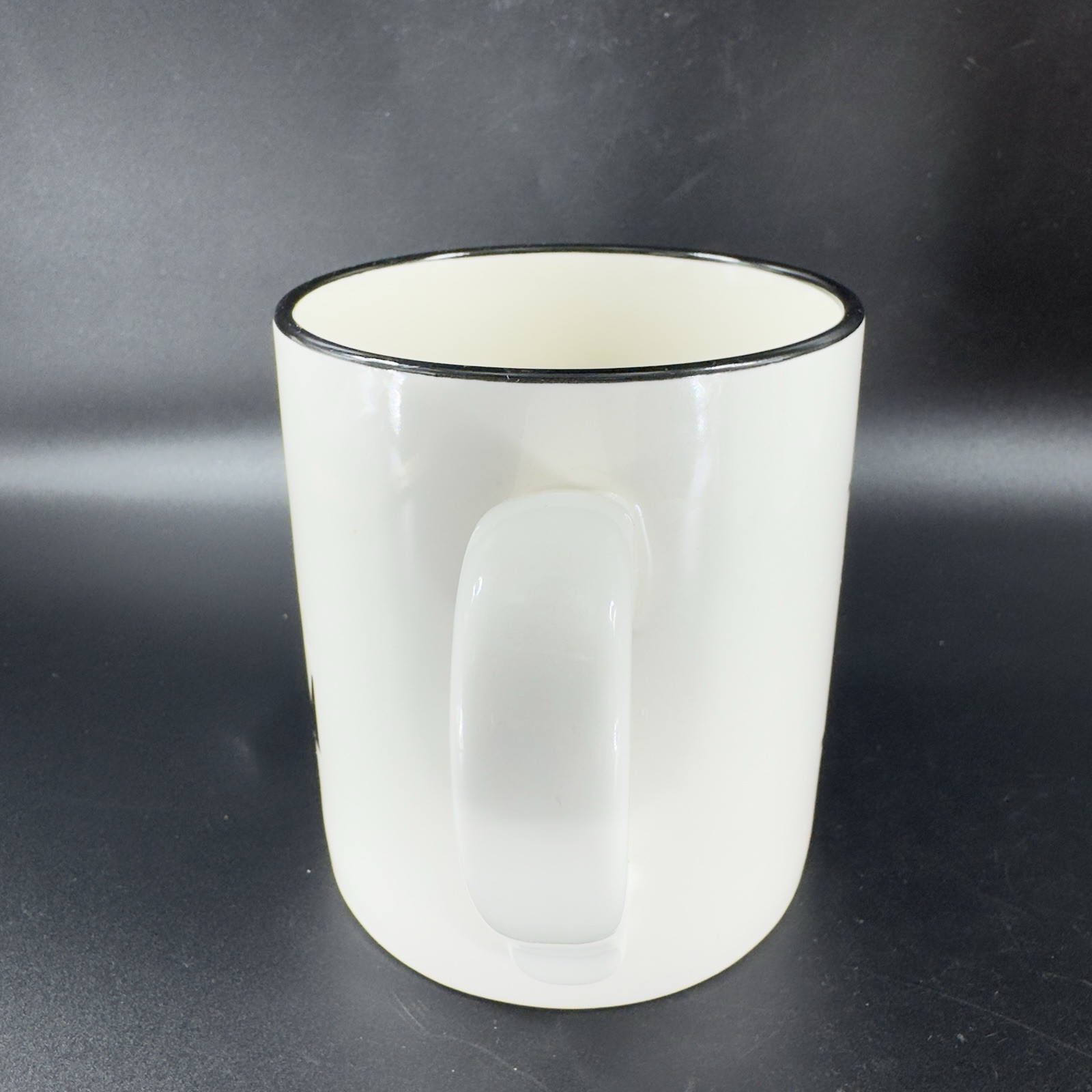 Threshold Monogram Initial L Coffee Mug Cup Ceramic White Black Black Lines 16oz