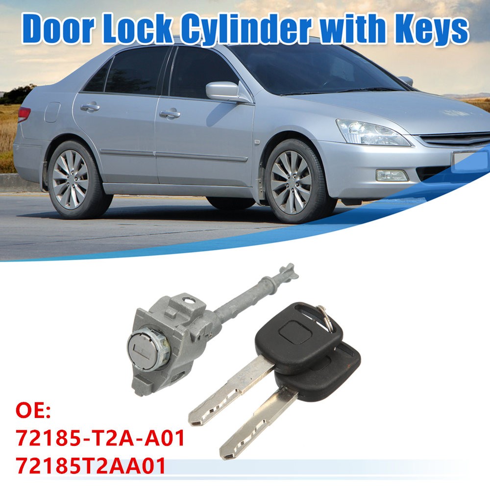 Front Door Lock Cylinder Set for Honda Accord 2013-2017 72185-T2A-A01 with 2 Key