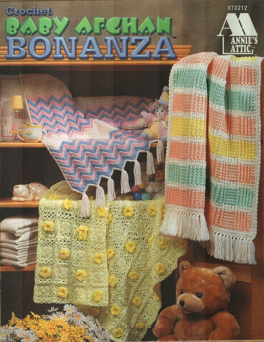 NEW BABY AFGHAN BONANZA 6 DESIGNS ANNIES ATTIC CROCHET PATTERN BOOK