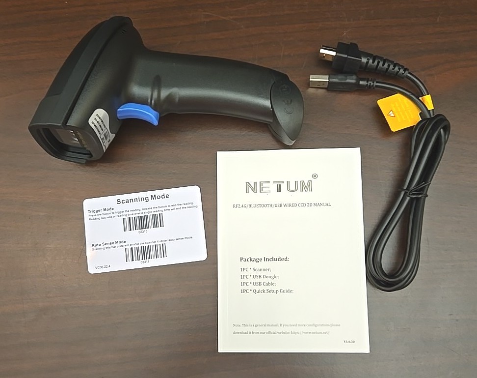 Netum barcode scanner Bluetooth Model NT1228BC Black