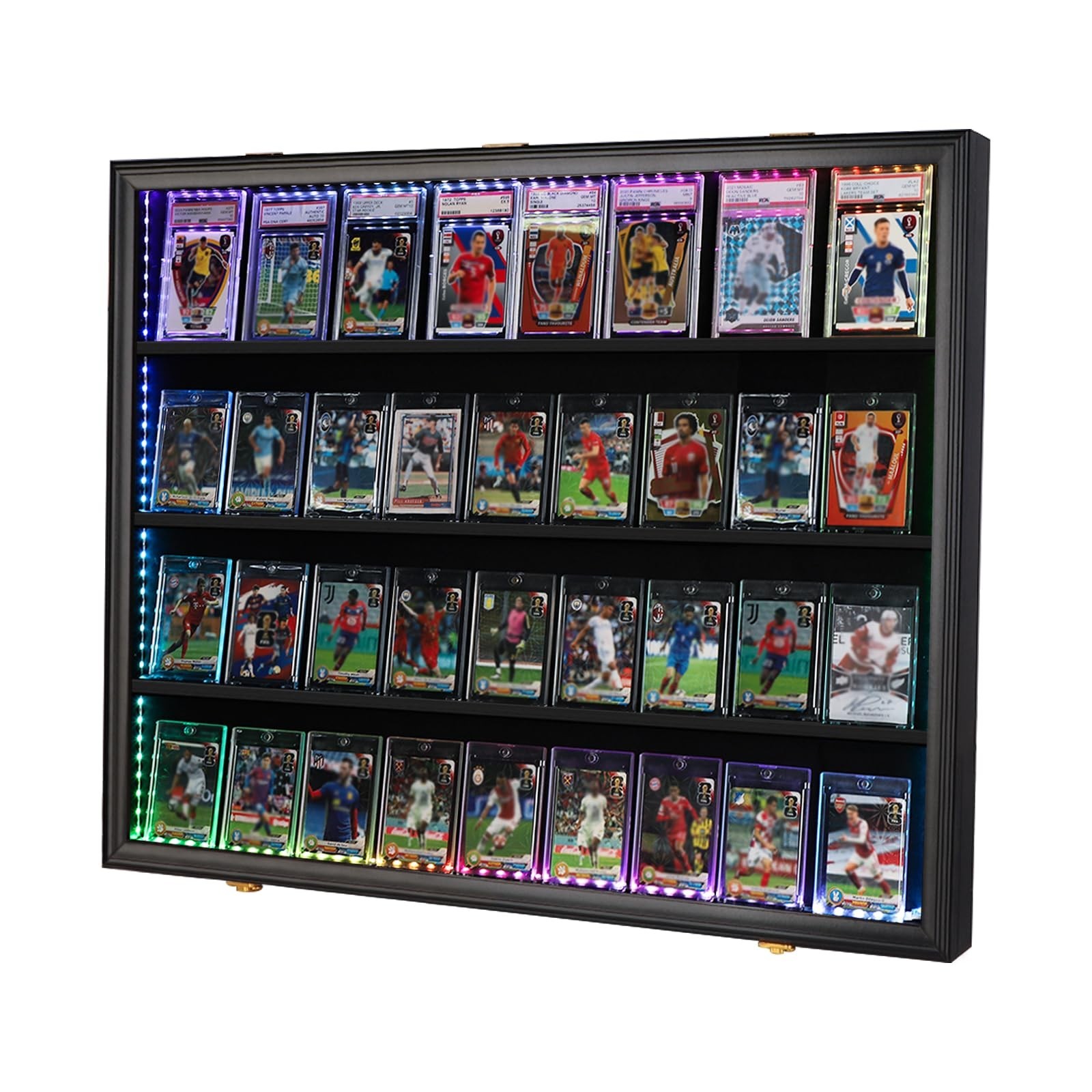 VERANI 36 LED Graded Sports Baseball Card Display Case Wall Mount Black | Lar...