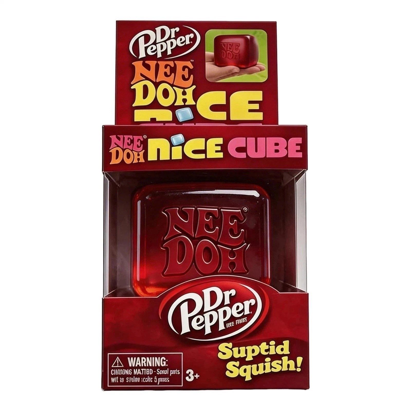 Needoh Dr Pepper Nice Cube Suptid Squish Stress Reliever Toys Ice Block (Red)