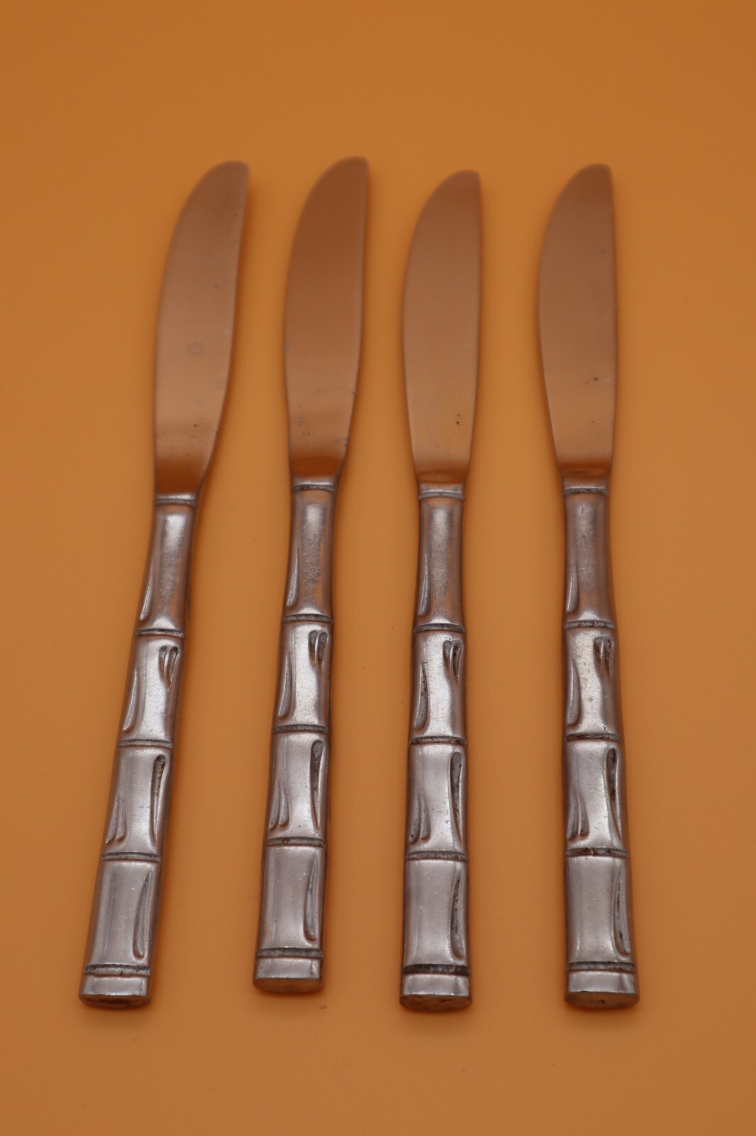 4 Reed & Barton Royal Bamboo Rebacraft Dinner Knives Stainless Flatware Japan