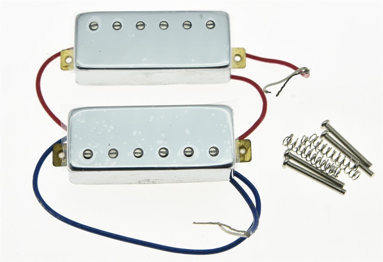 Chrome LP Guitar Mini Humbucker Neck & Bridge Pickup Set Pickups for Les Paul