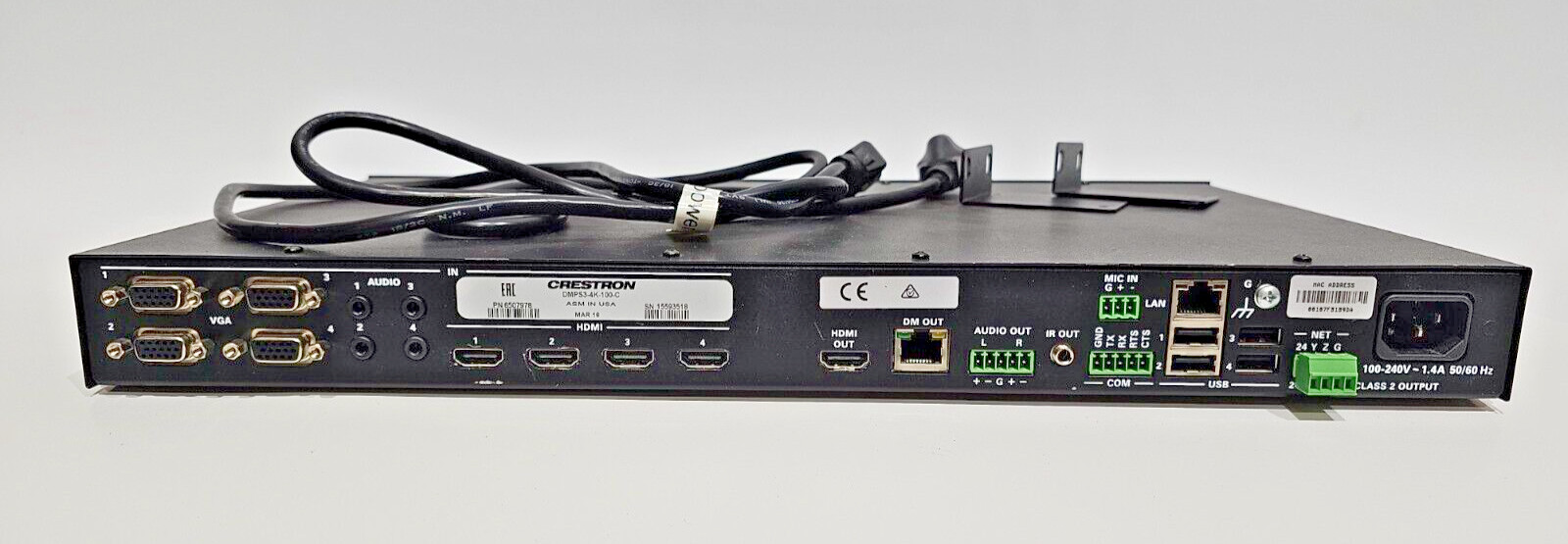 CRESTRON DMPS3-4K-100-C Presentation System w/ Rack Mount Ears