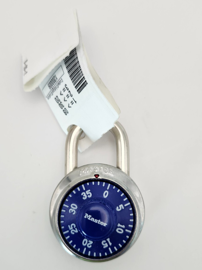 New Master Lock 1525 Blue Combo Padlock V618 Key Option Gym School Locker Lock