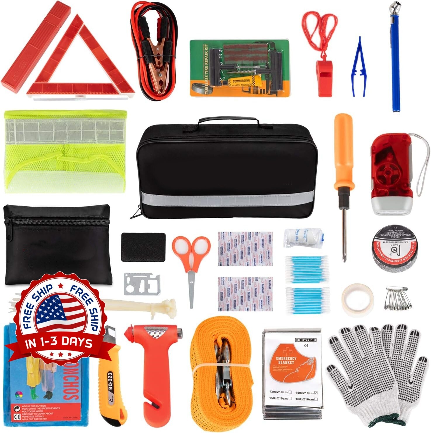 Kit De Emergencia Para Asistencia En Carretera De Seguridad Para Automóviles NEW