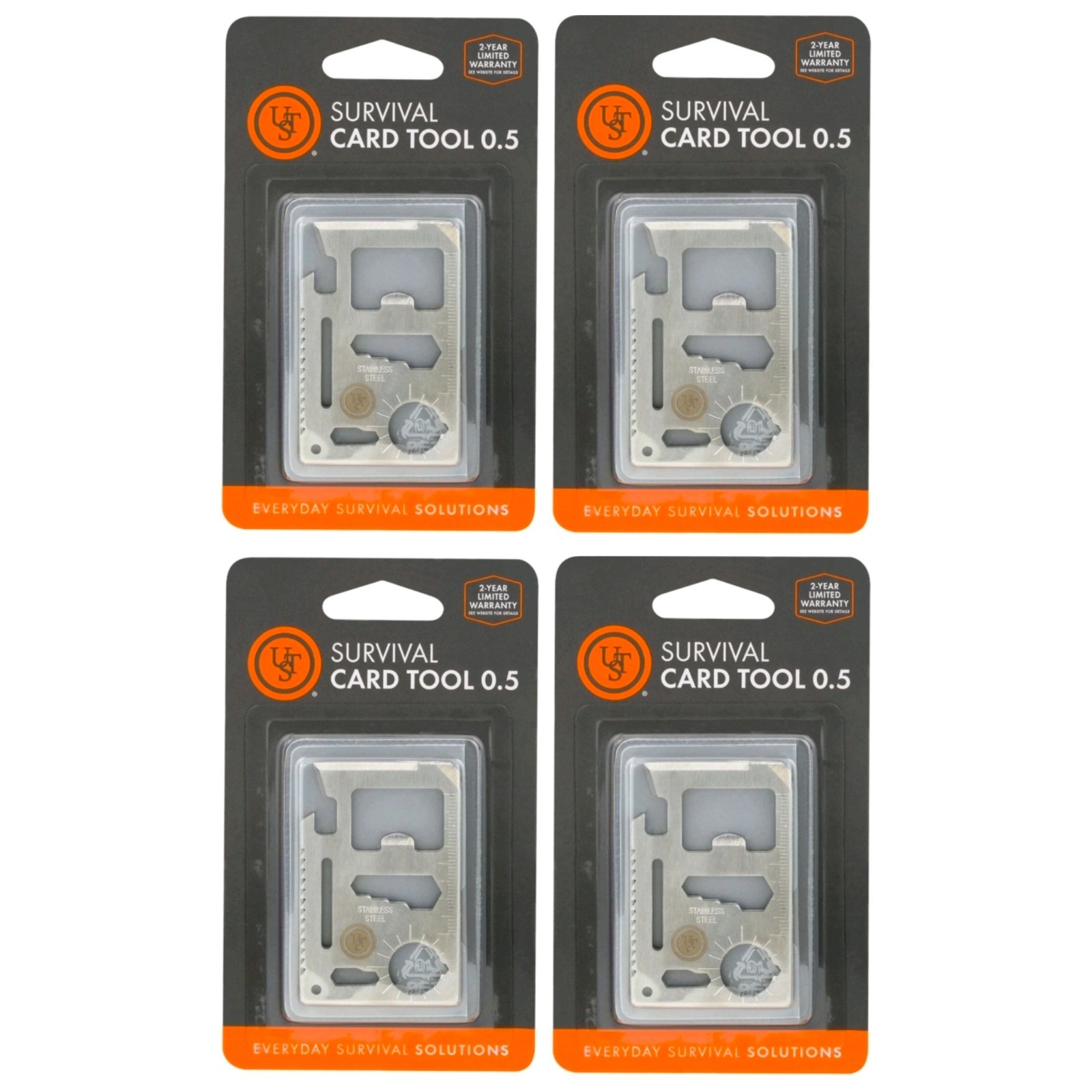 [4X] Multi Survival Tool 11-in-1 Stainless Steel Credit Card Survival Tool [B34]