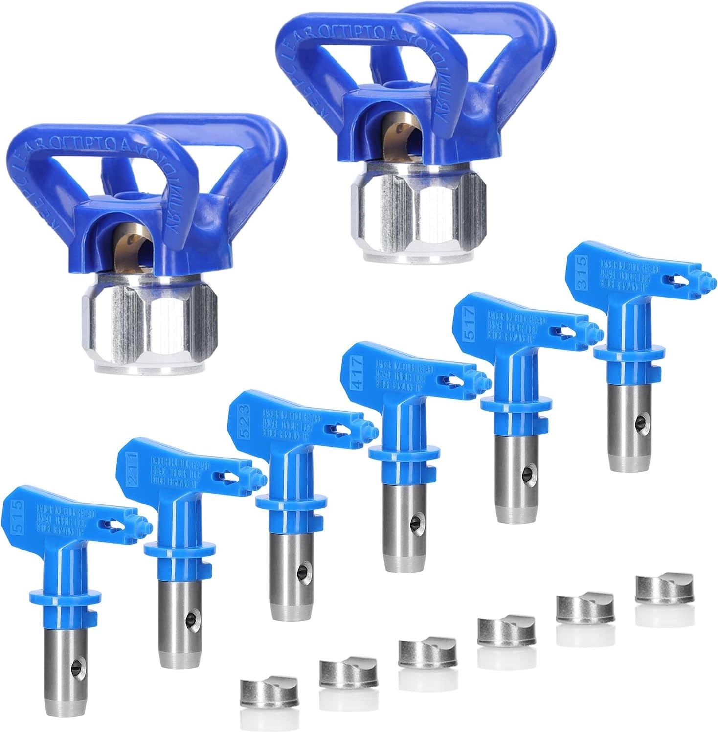 Airless Spray Tips Set 6-Types with Nozzle Seats for Paint Sprayers
