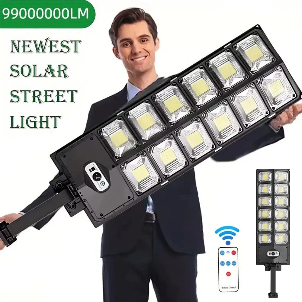 Commercial 1000000LM LED Outdoor Dusk to Dawn Solar Street Light Road Area Lamps