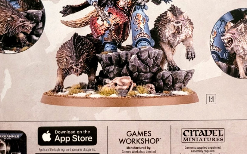 Wolves, base and rock from Logan Grimnar Space Wolves Marines Warhammer 40k
