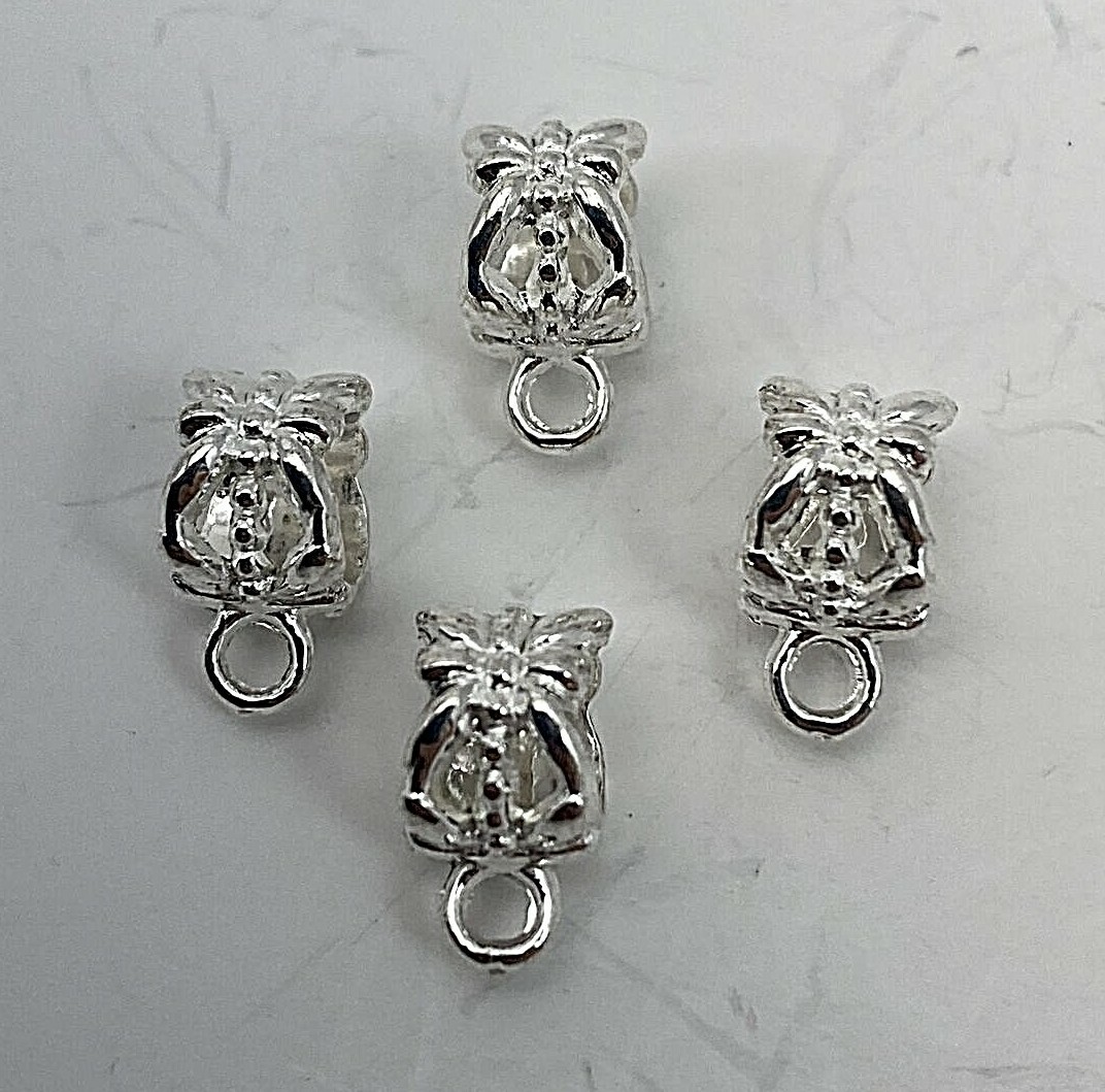 100~ Silver Bails Connectors for Charms/Pendants/Beads #8 Box 101