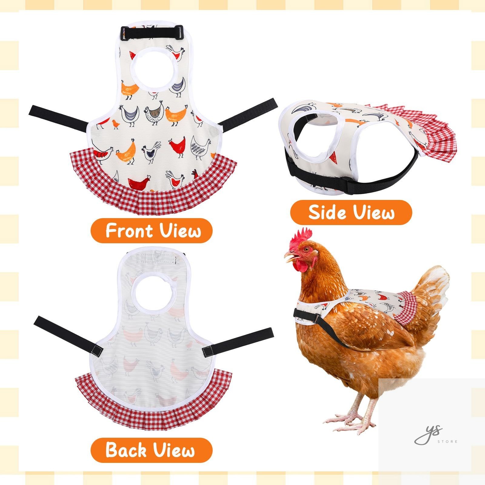 6 Pcs Chicken Saddle for Hens, Chicken Aprons Back Protector for Hens, Chickens