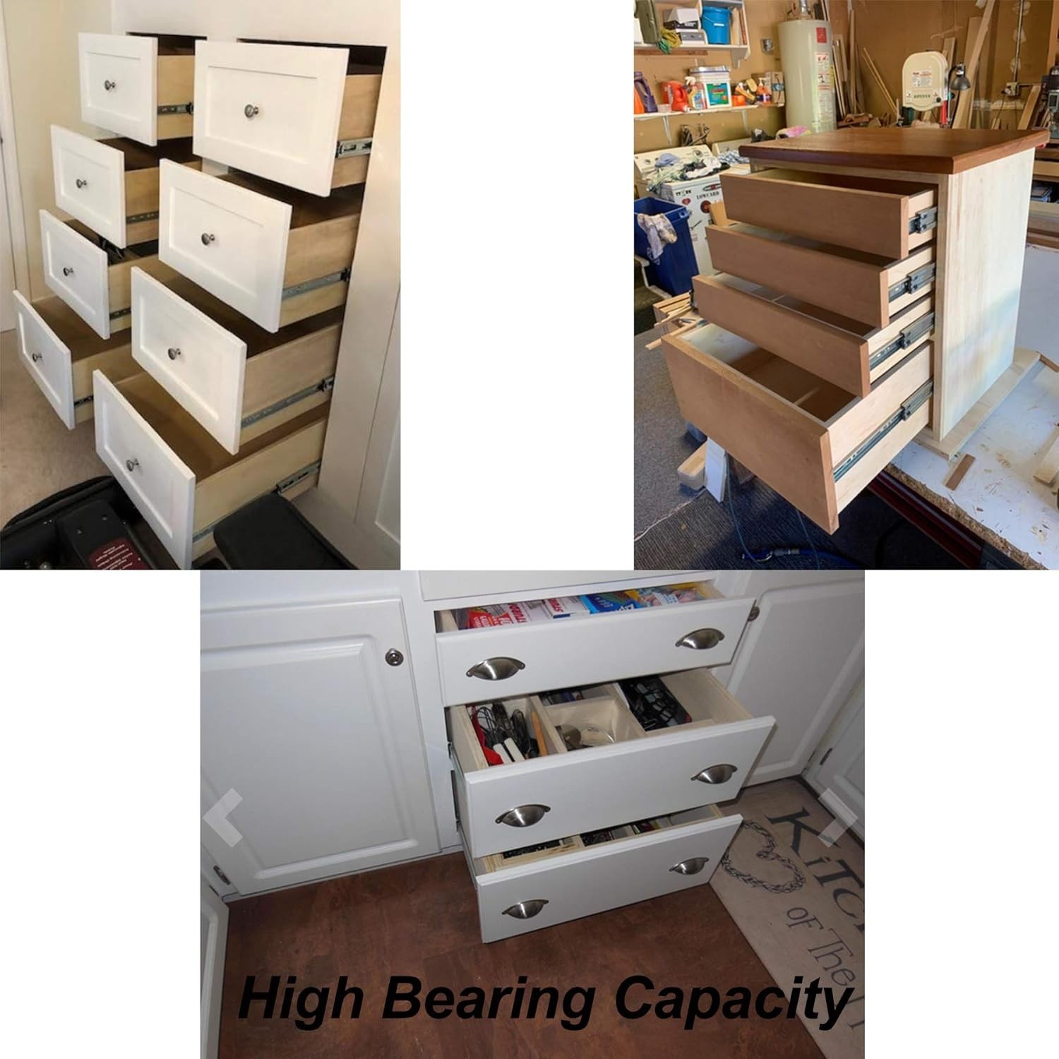 Undermount Drawer Slides 22in 260lb Capacity