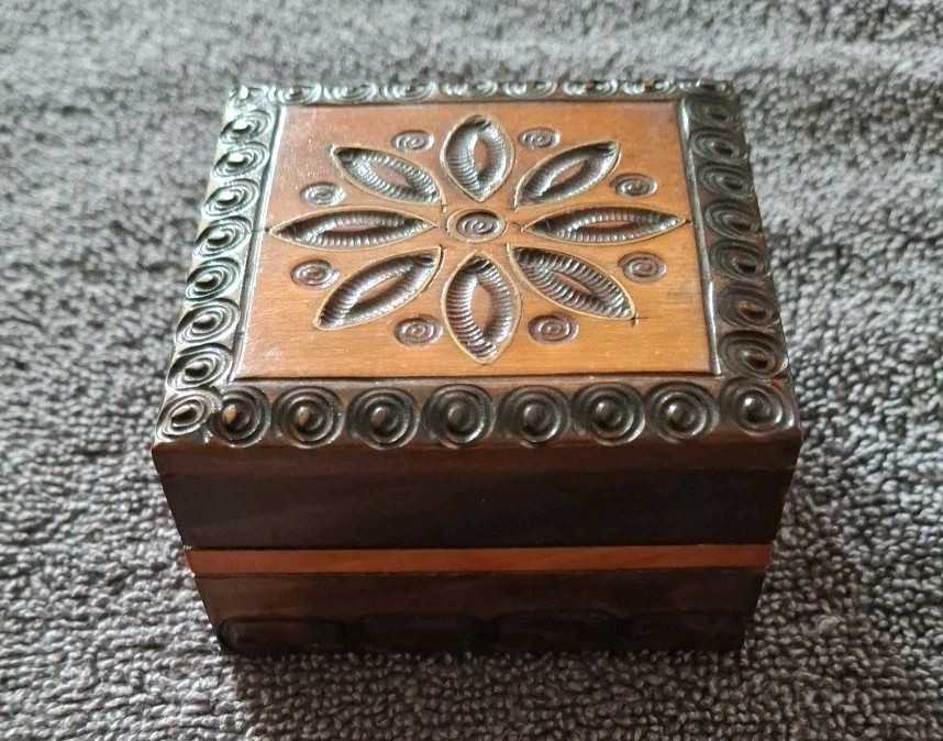 Polish Wood Trinket Box Excellent Condition