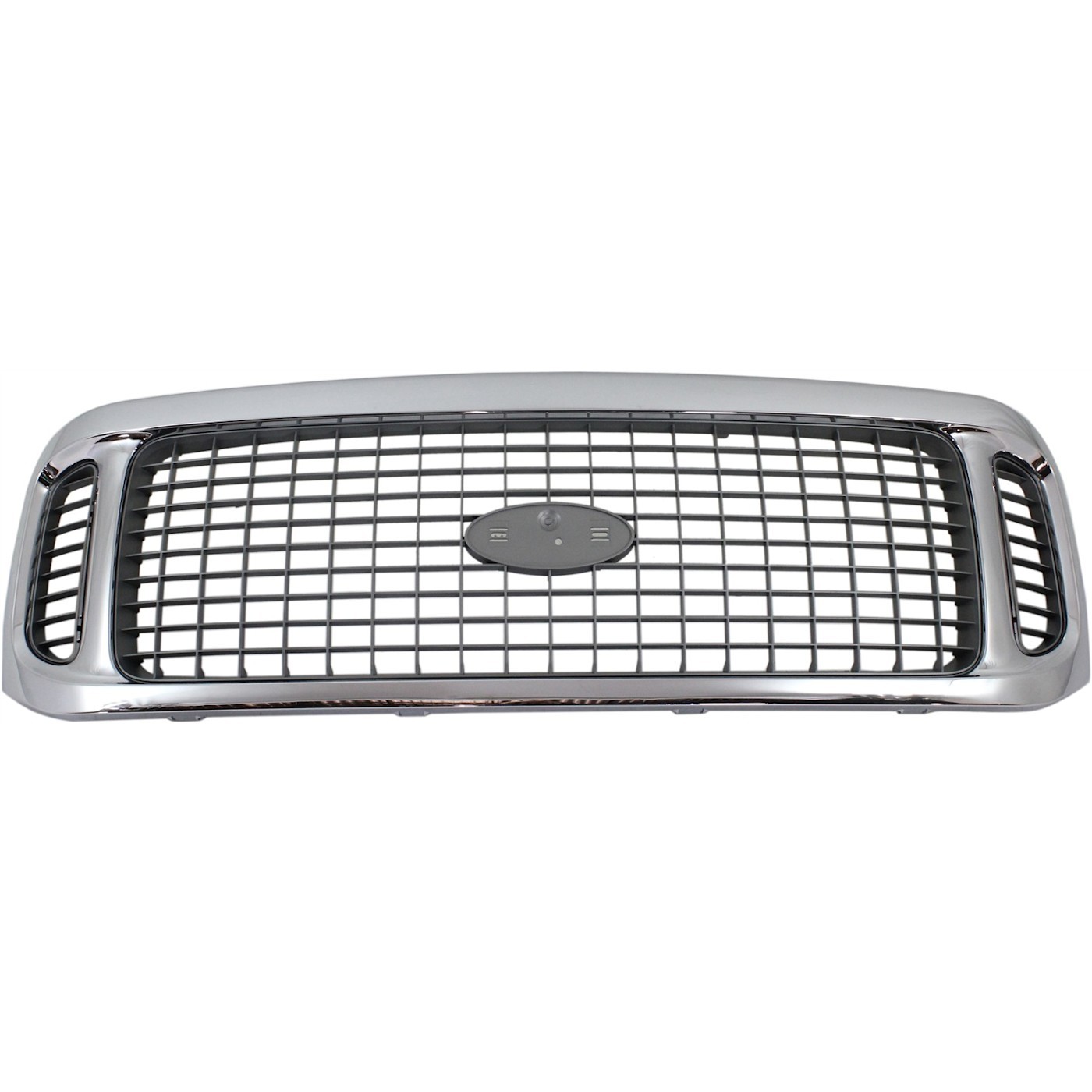 Grille For 2002-2004 Ford Excursion Chrome Shell w/ Gray Insert Plastic