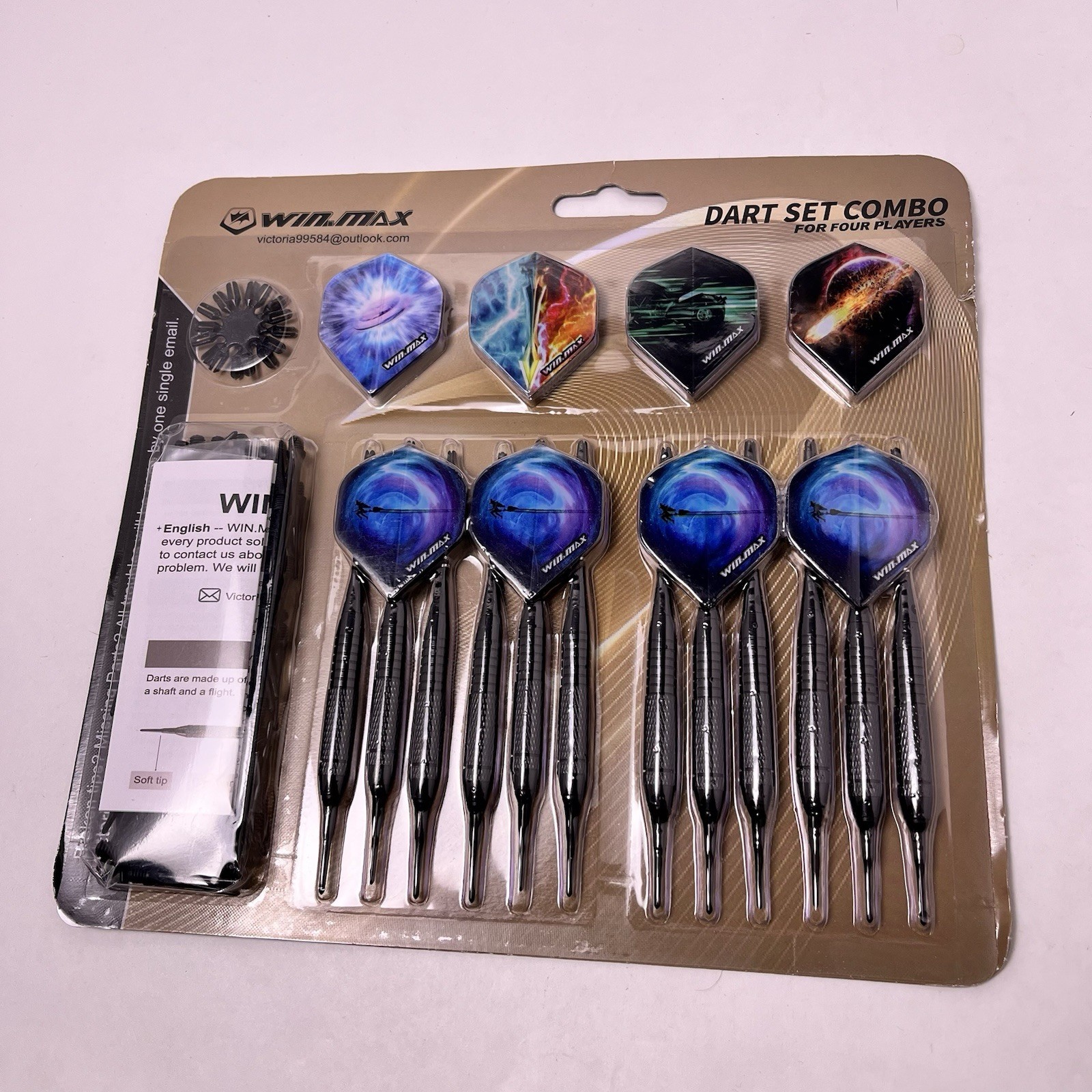 WIN.MAX Darts Plastic Tip - Soft Tip Darts Set - 12 Pcs 18 Gram with 100 Extr...