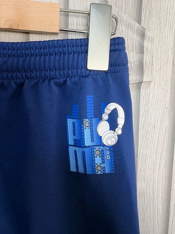 Puma Blue Track Pants UK 30 Training Joggers Graphic Back