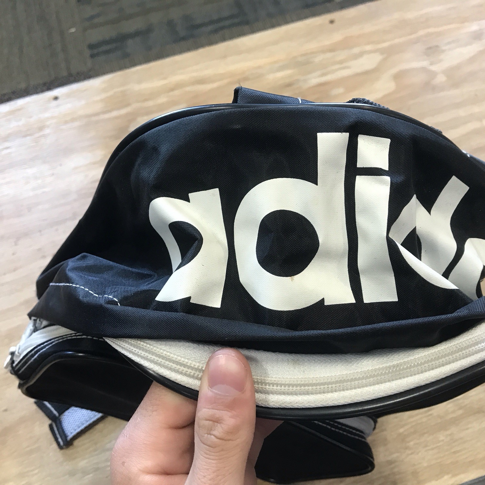 Vintage Adidas Black & White Backpack Small Nylon Unisex Mini Adjustable Straps