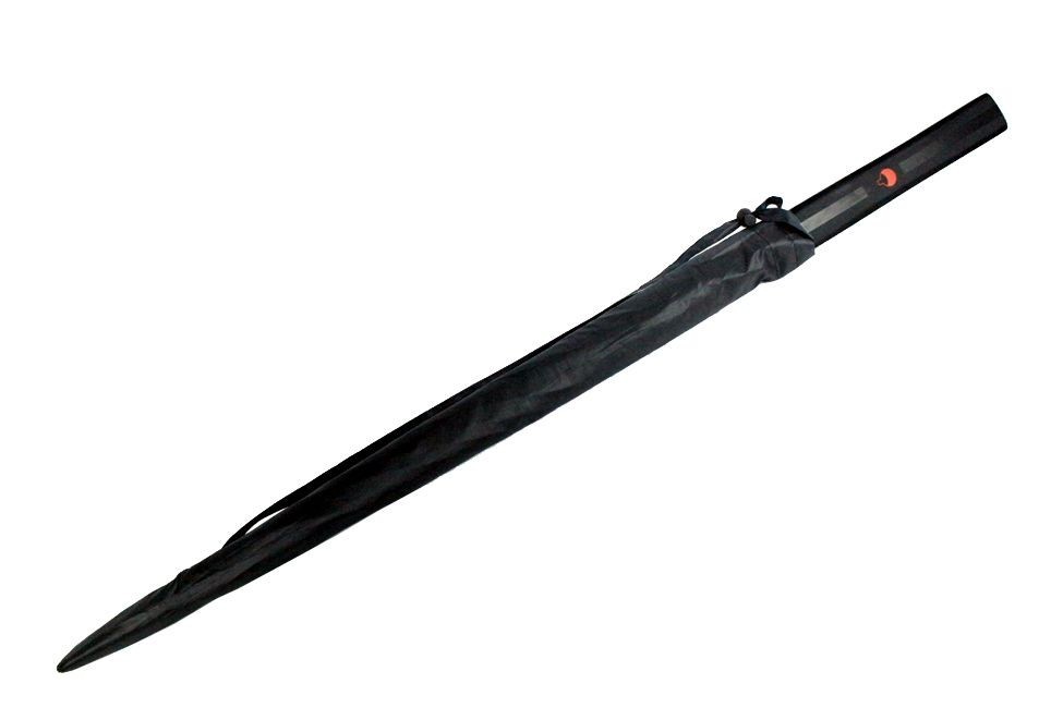 Ninja Handle Umbrella w/ Sheath, Shoulder Strap, 37.5", Black, Red