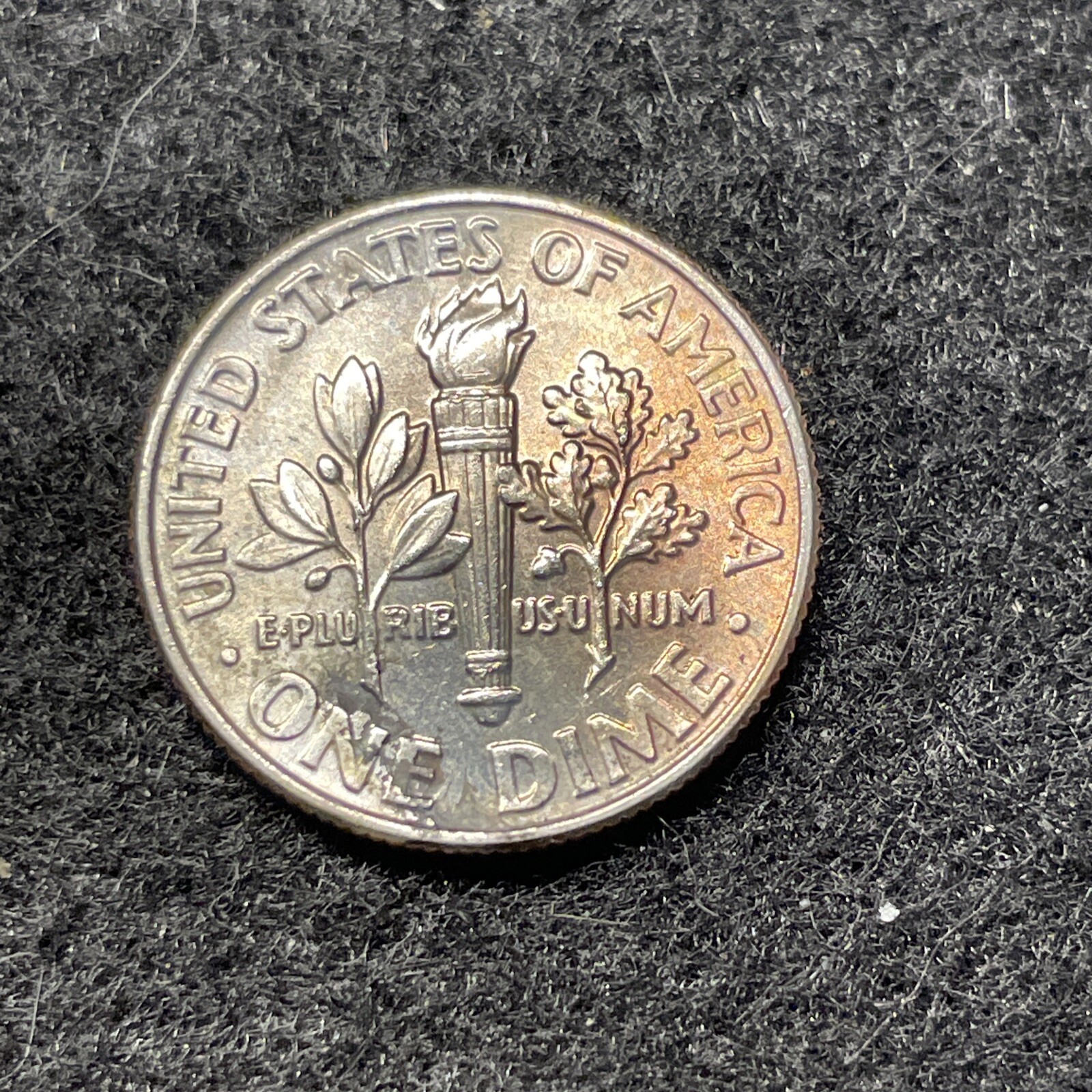 2017 Dime, Lamination Error, Copper Showing Thru Reverse, UNC