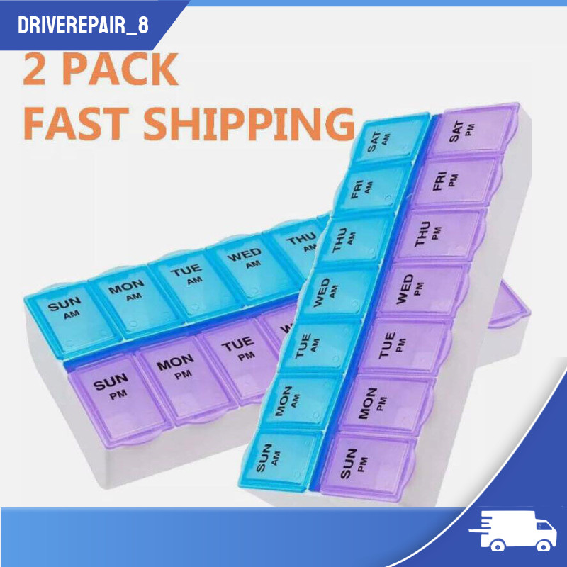 Weekly Pill Box Organizer Twice 7 day Organizer Case Medicine USA