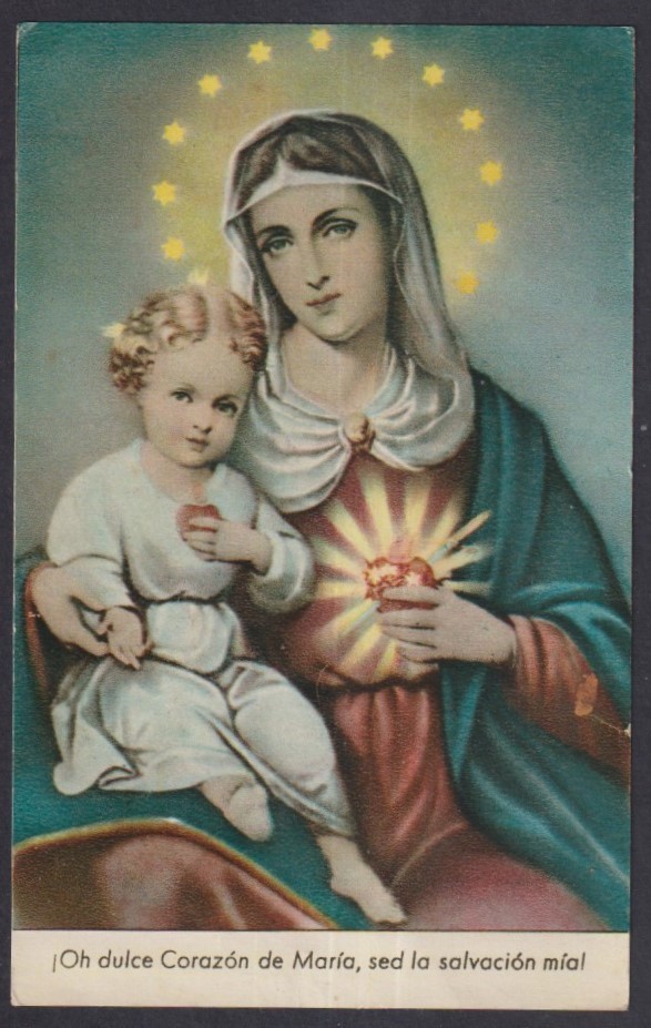 Holy card antique de la Virgin santino image pieuses estampa