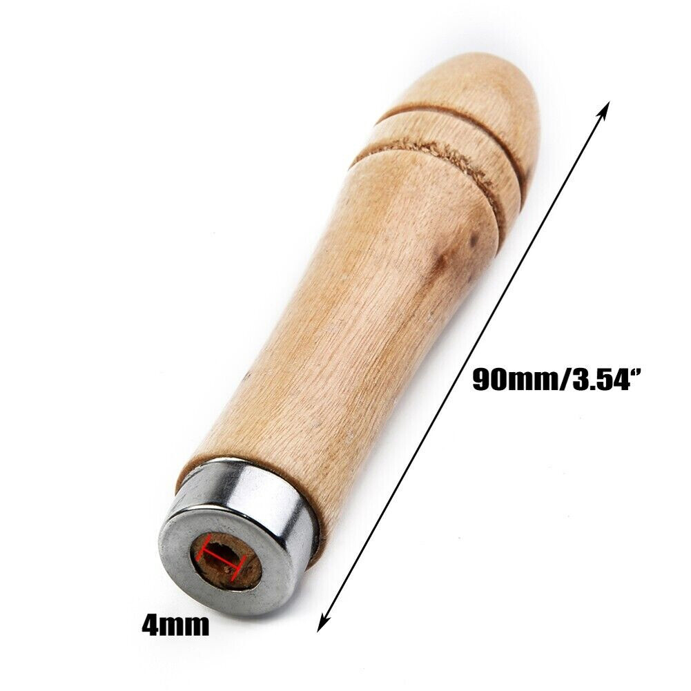 20 Pcs Wooden File Handle Fit Home Toosl Stainless Steel Ring Hardwood DIY 9cm-