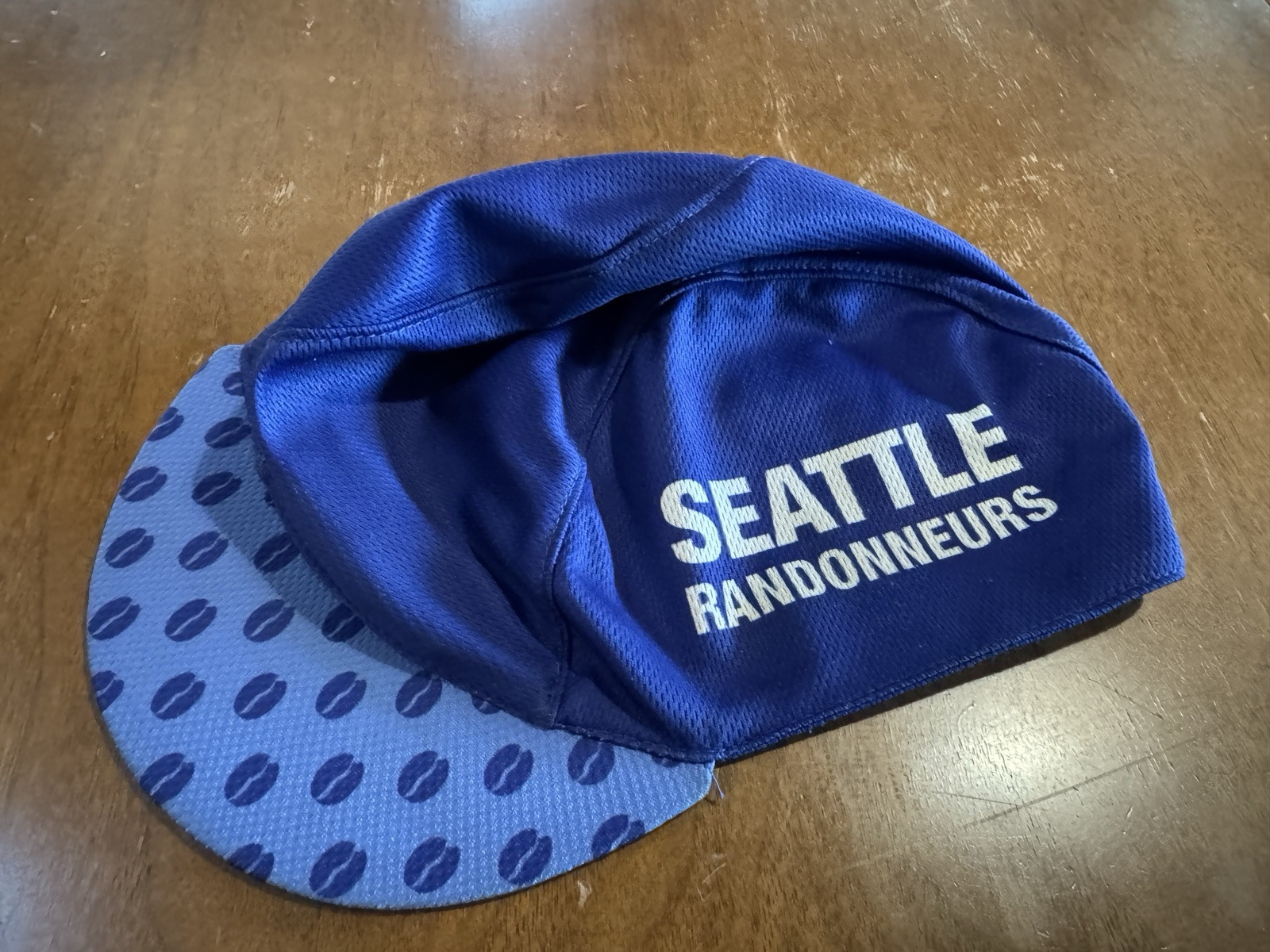 Rare Seattle Randonneurs Cycling Cap Bike Hat Coffee Bean Blue Voler Rando