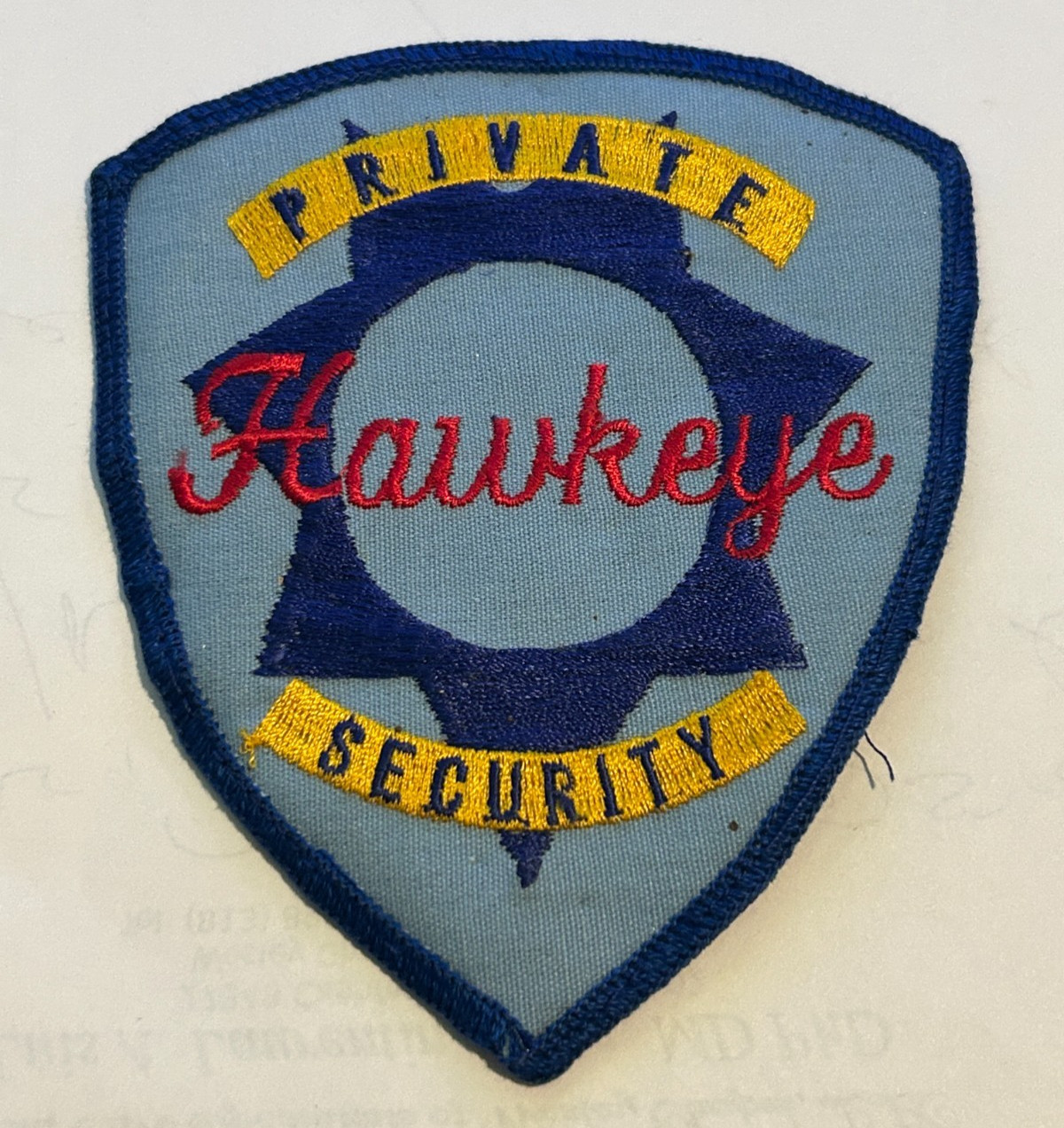Vintage Hawkeye Private Security Merced City Callifornia Patch Unused