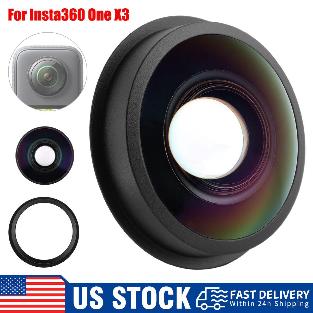 For Insta360 X3 Original Camera Lens Replacement Genuine Camera Accessories NEW