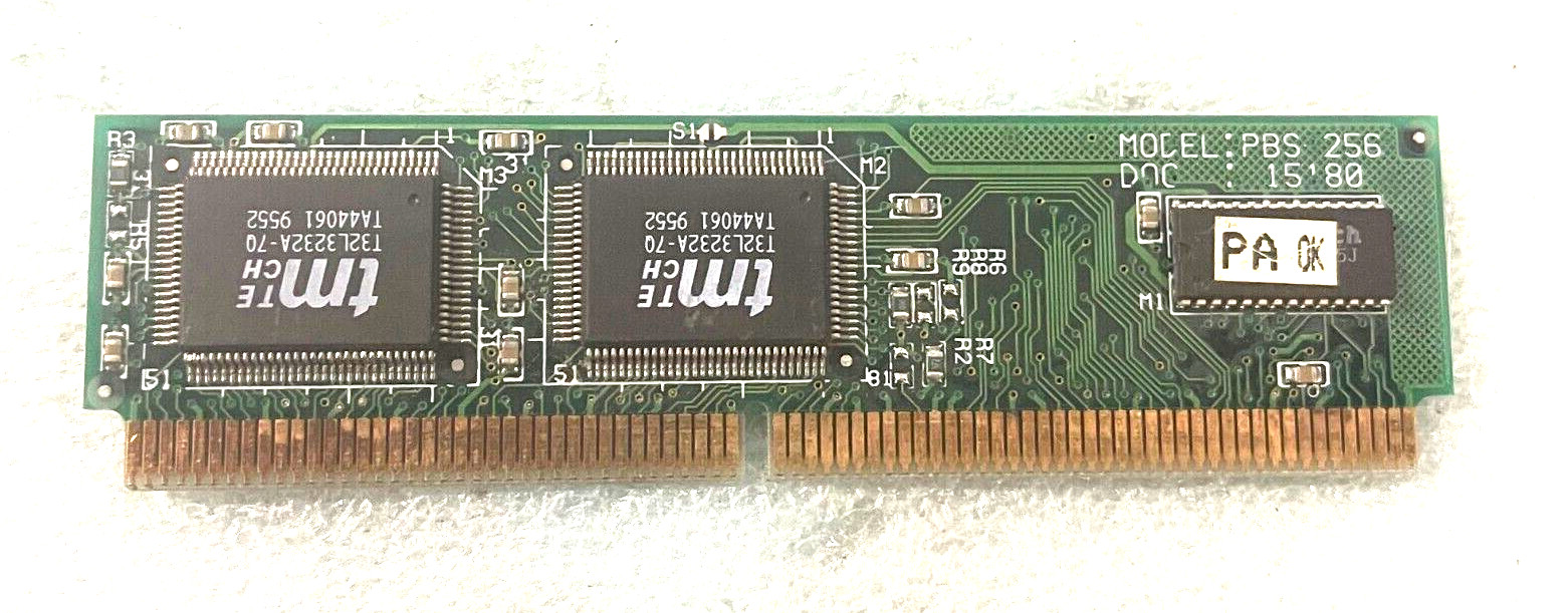 PULLS PBS-256 256K SYNC CACHE MODULE TMTECH T32L3232A-7Q GREEN PCB RM2-CMP54-2