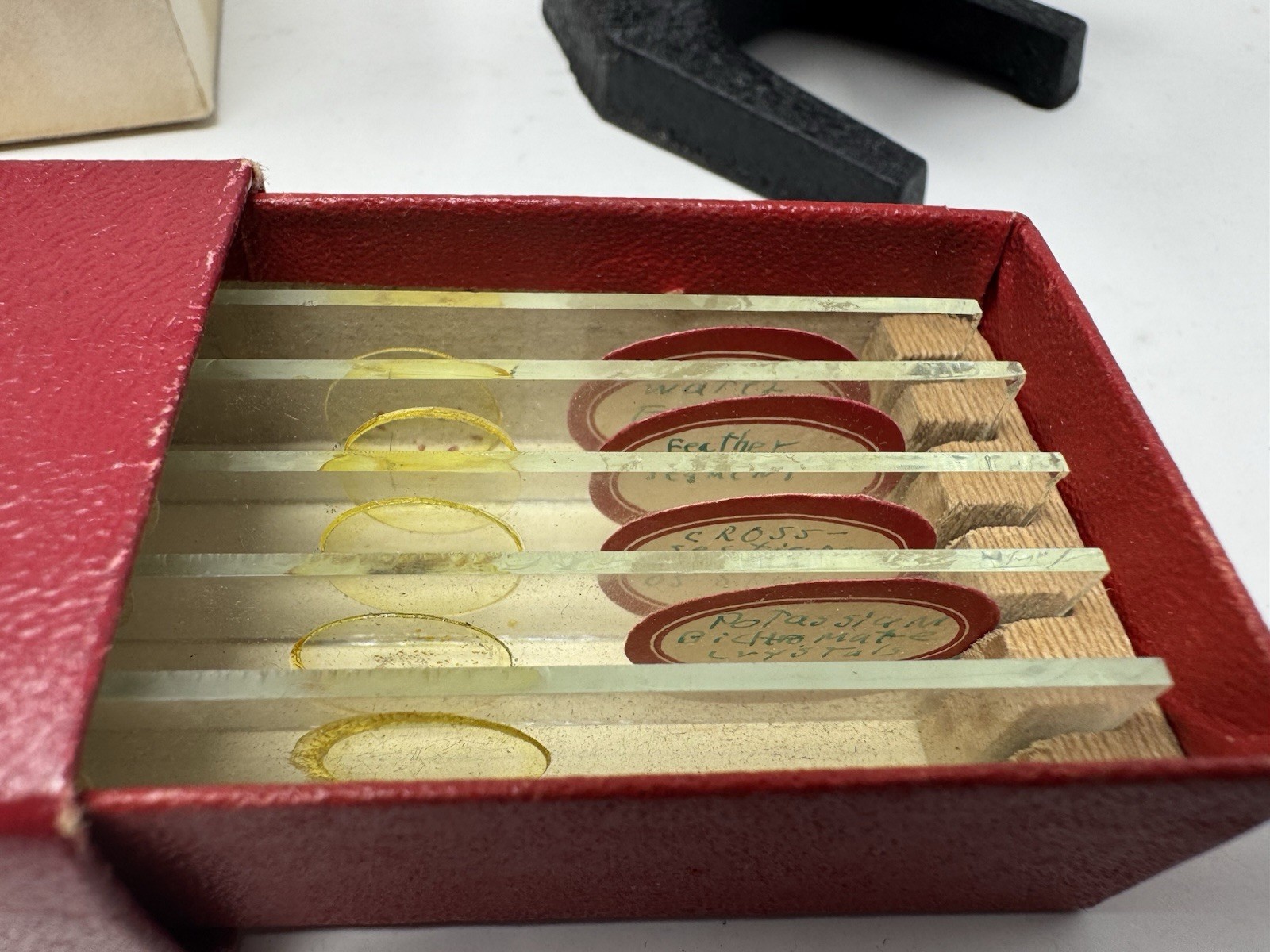 Vintage Student Mini Microscope Reflector W/ Slides And Box
