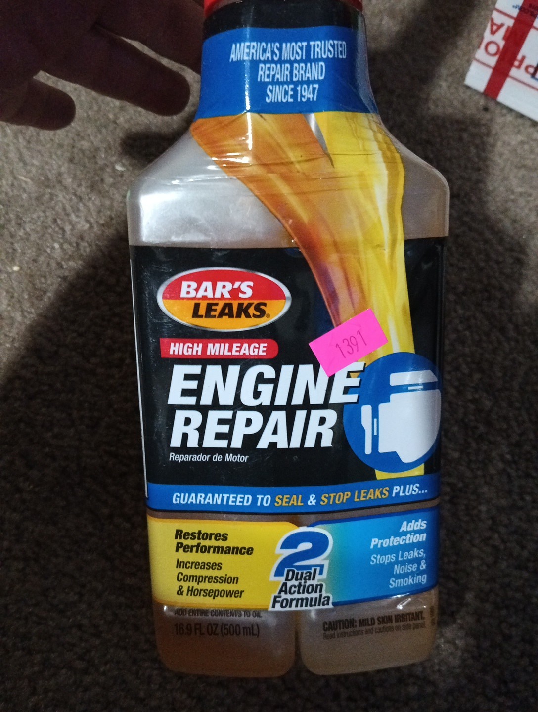 Bar's Leaks High Mileage Engine Repair Additive, 16.9 oz