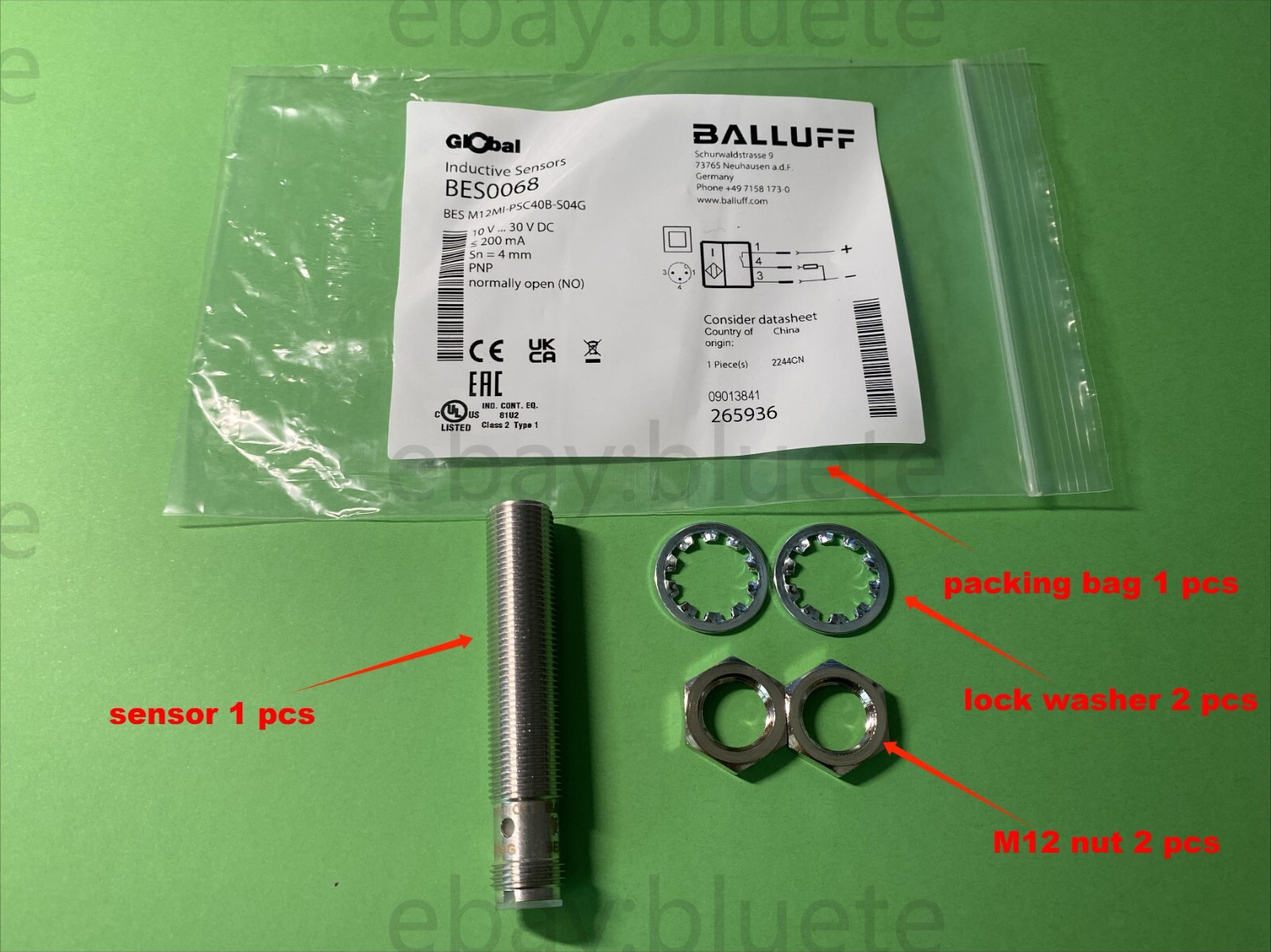 New Balluff BES0068 BES M12MI-PSC40B-S04G Inductive Sensor